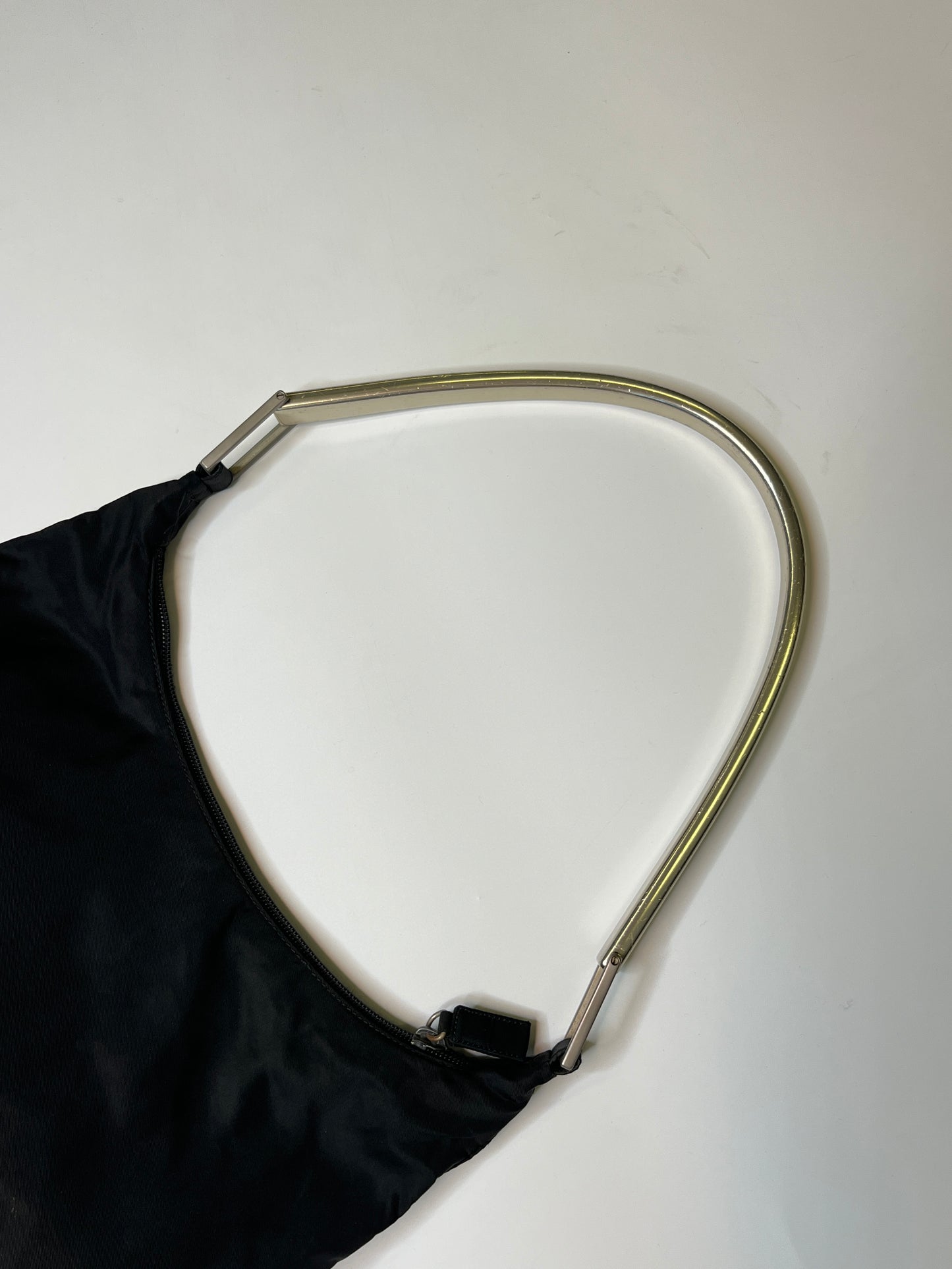VINTAGE PRADA NYLON PURSE METAL HANDLE