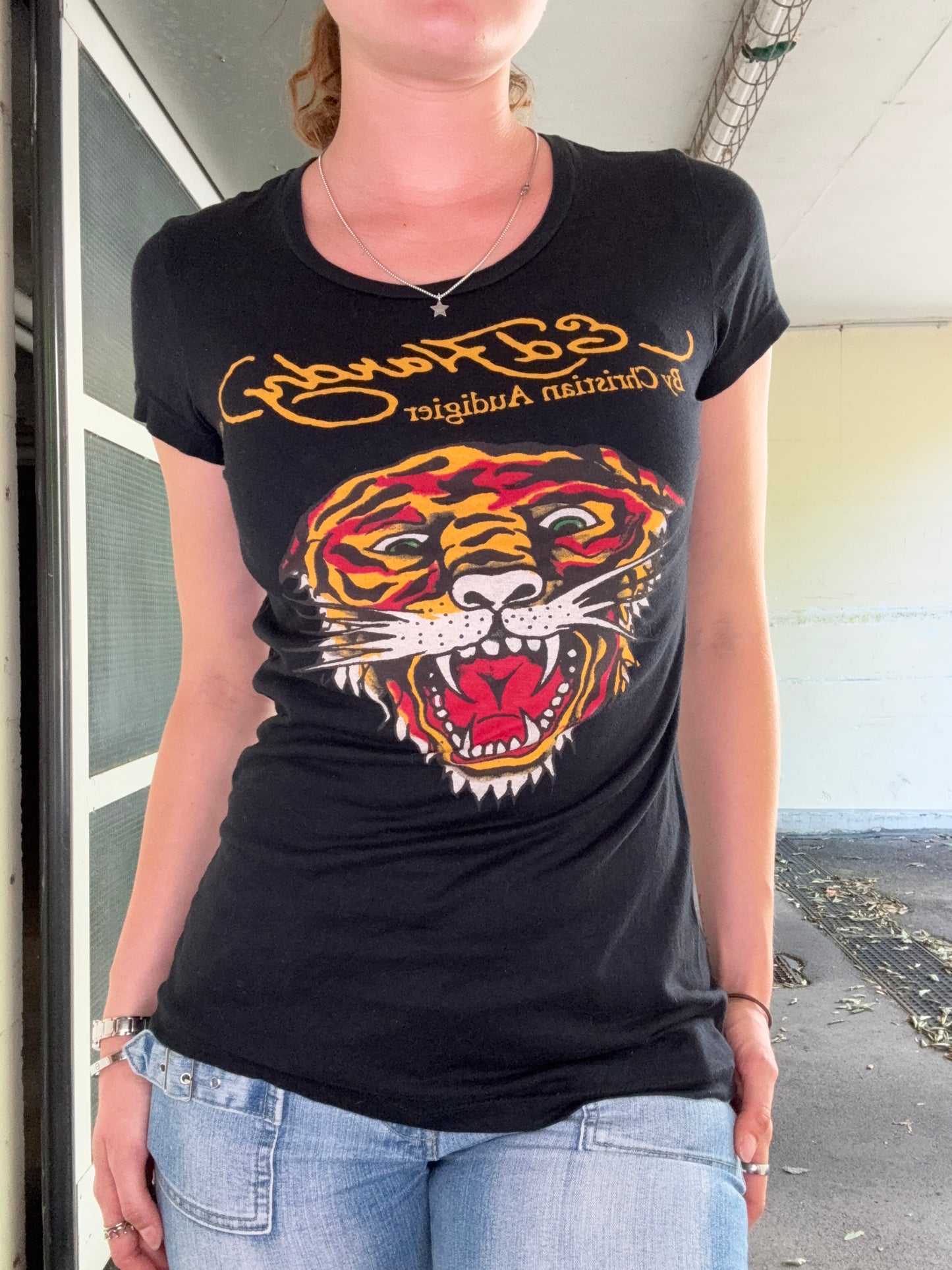 VINTAGE ED HARDY SHIRT IN BALCK (S)