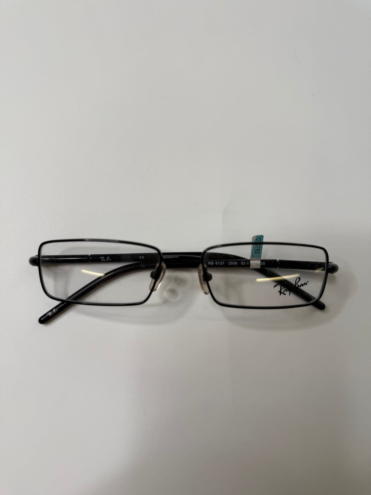 RAY-BAN VINTAGE BLACK RECTANGULAR OPTICAL FRAMES