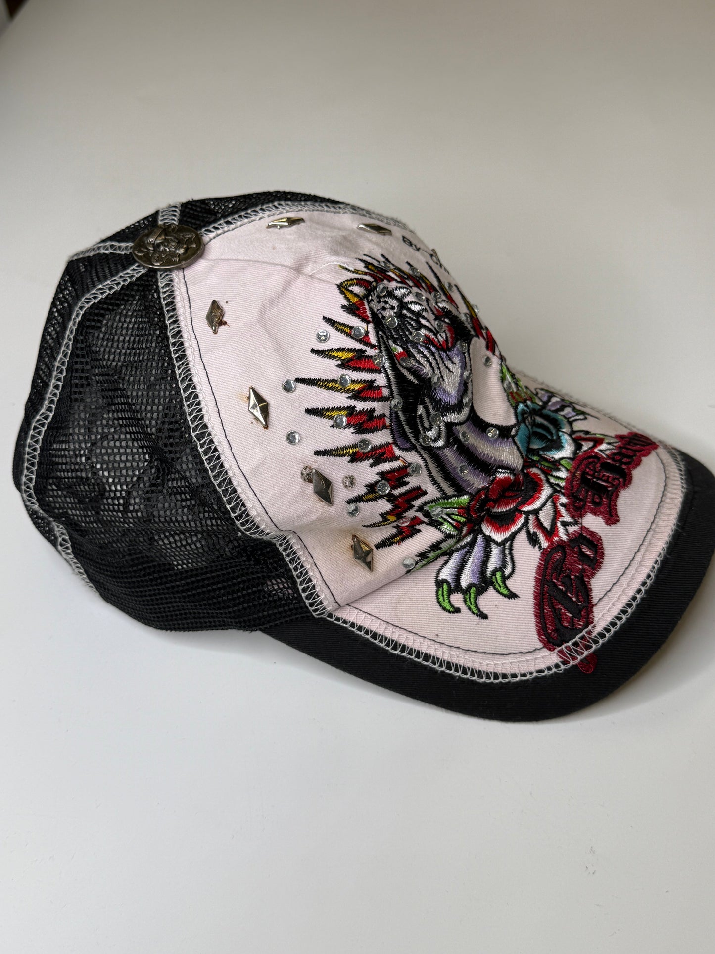 ED HARDY BY CHRISTIAN AUDIGIER VINTAGE RHINESTONE CAP
