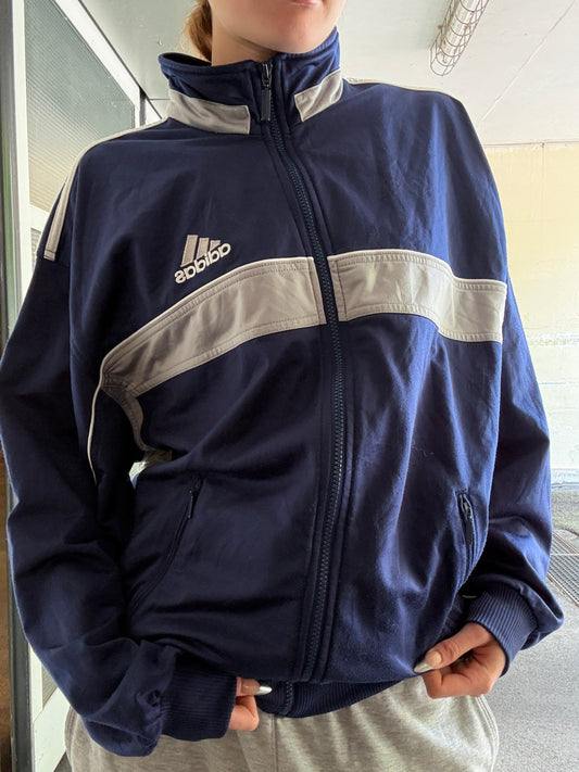 1990s VINTAGE BLUE ADIDAS ZIPPER (L)