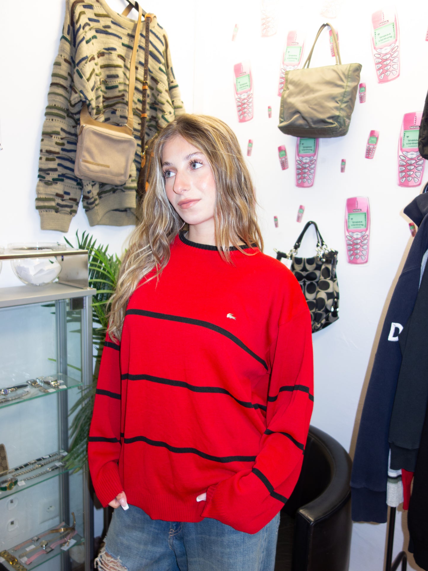 LACOSTE KNIT SWEATER (~L-XL)