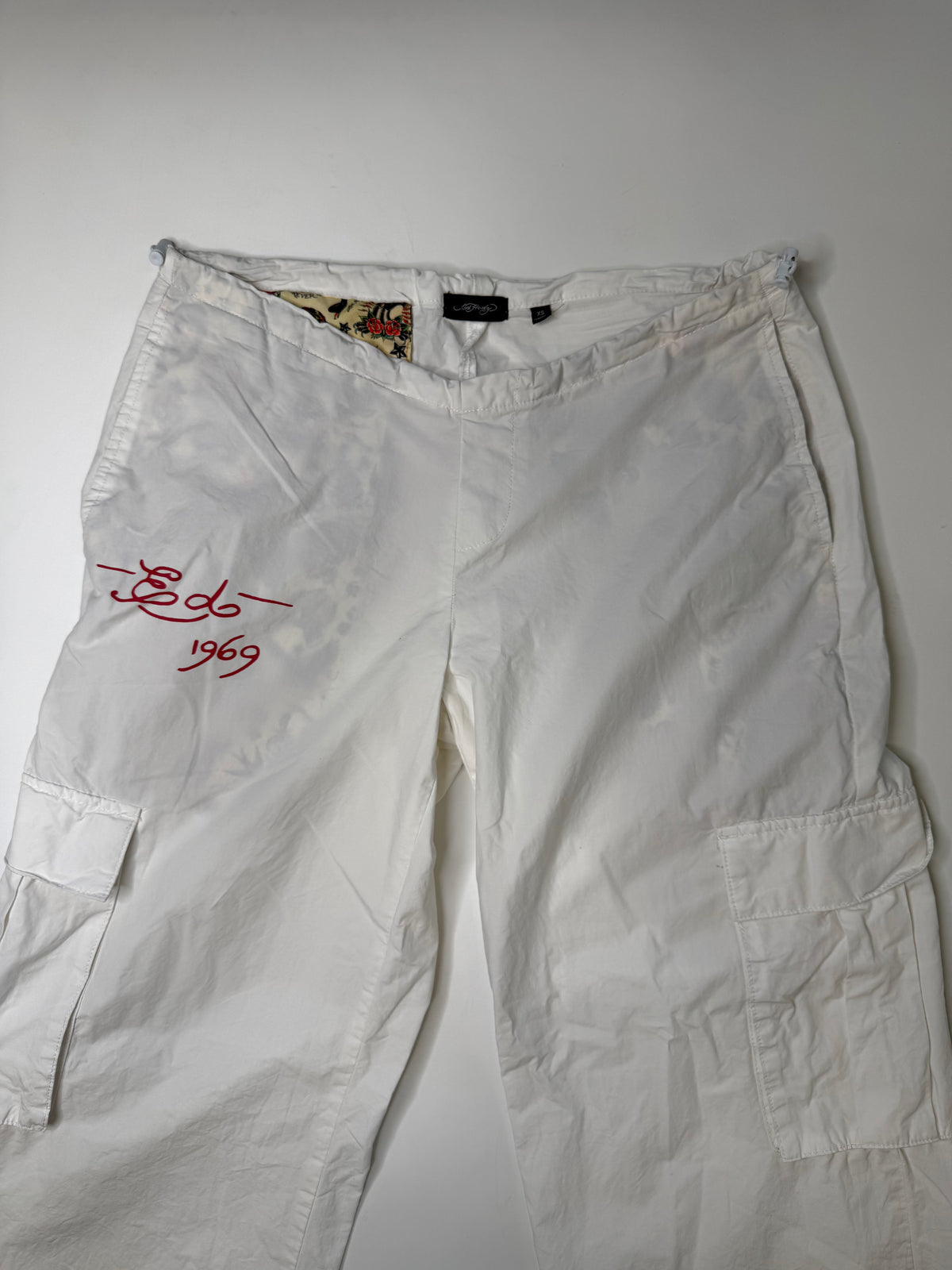 ED HARDY CARGO PANTS (WHITE) (XS)
