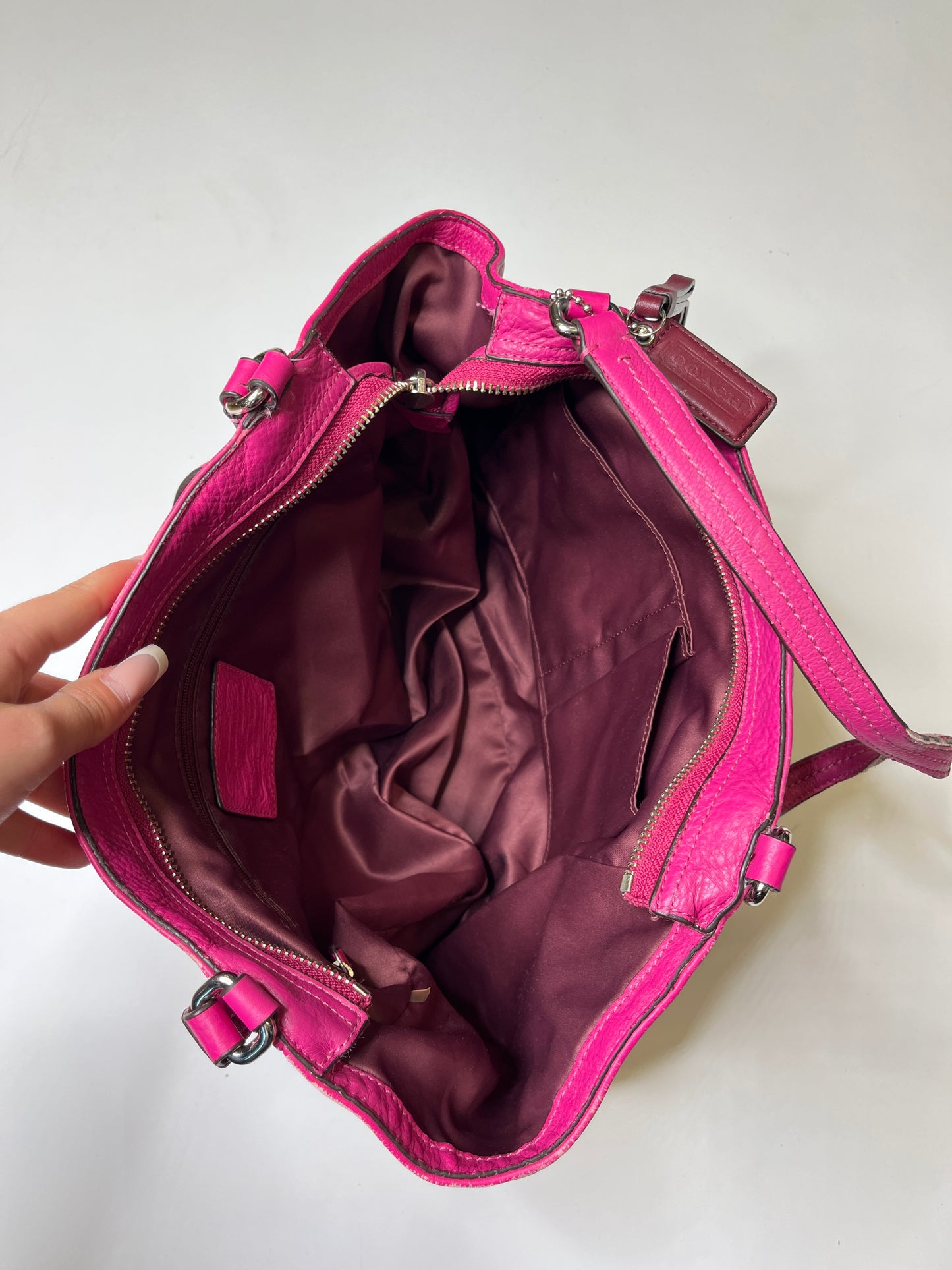 PINK LEATHER COACH PURSE