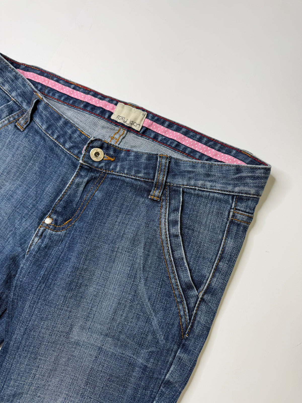 VINTAGE ROXY JEAN STRAIGHT LEG/BOOTCUT MEDIUM BLUE (31)