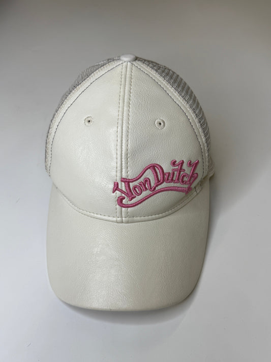 VON DUTCH VINTAGE TRUCKER CAP (PINK LOGO)