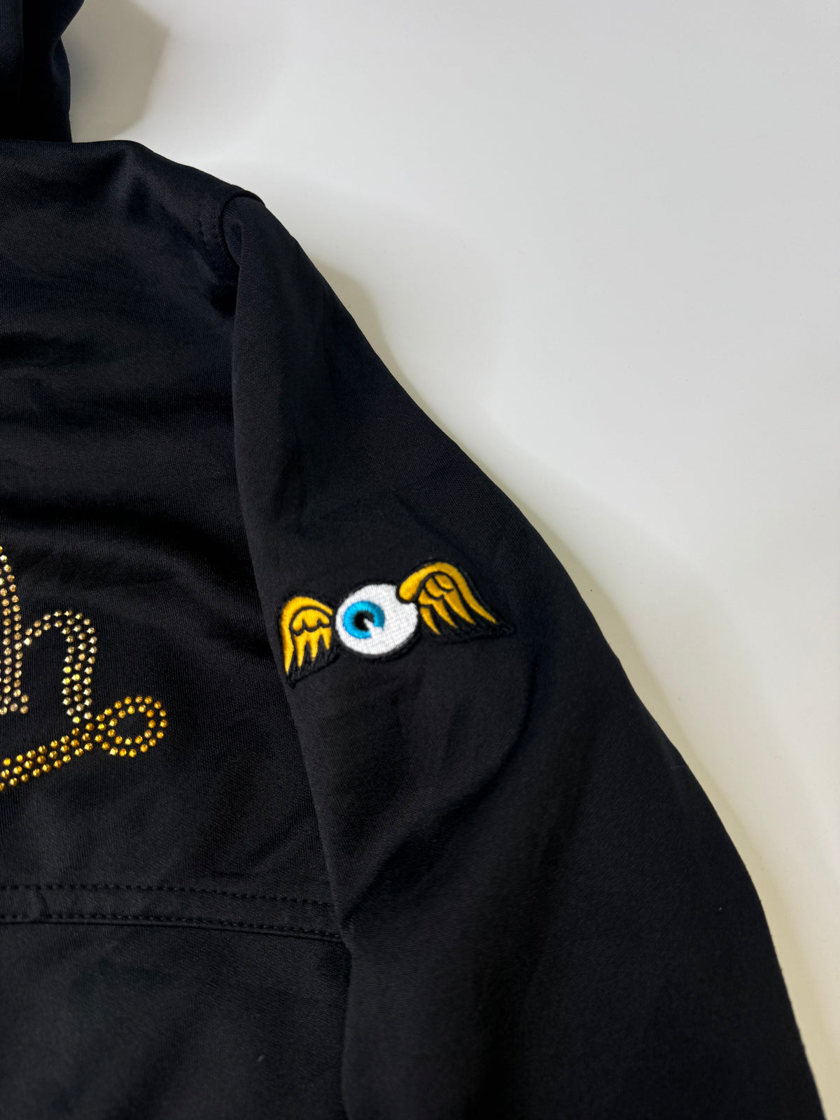 VON DUTCH RHINESTONE LOGO HOODIE BLACK (M)