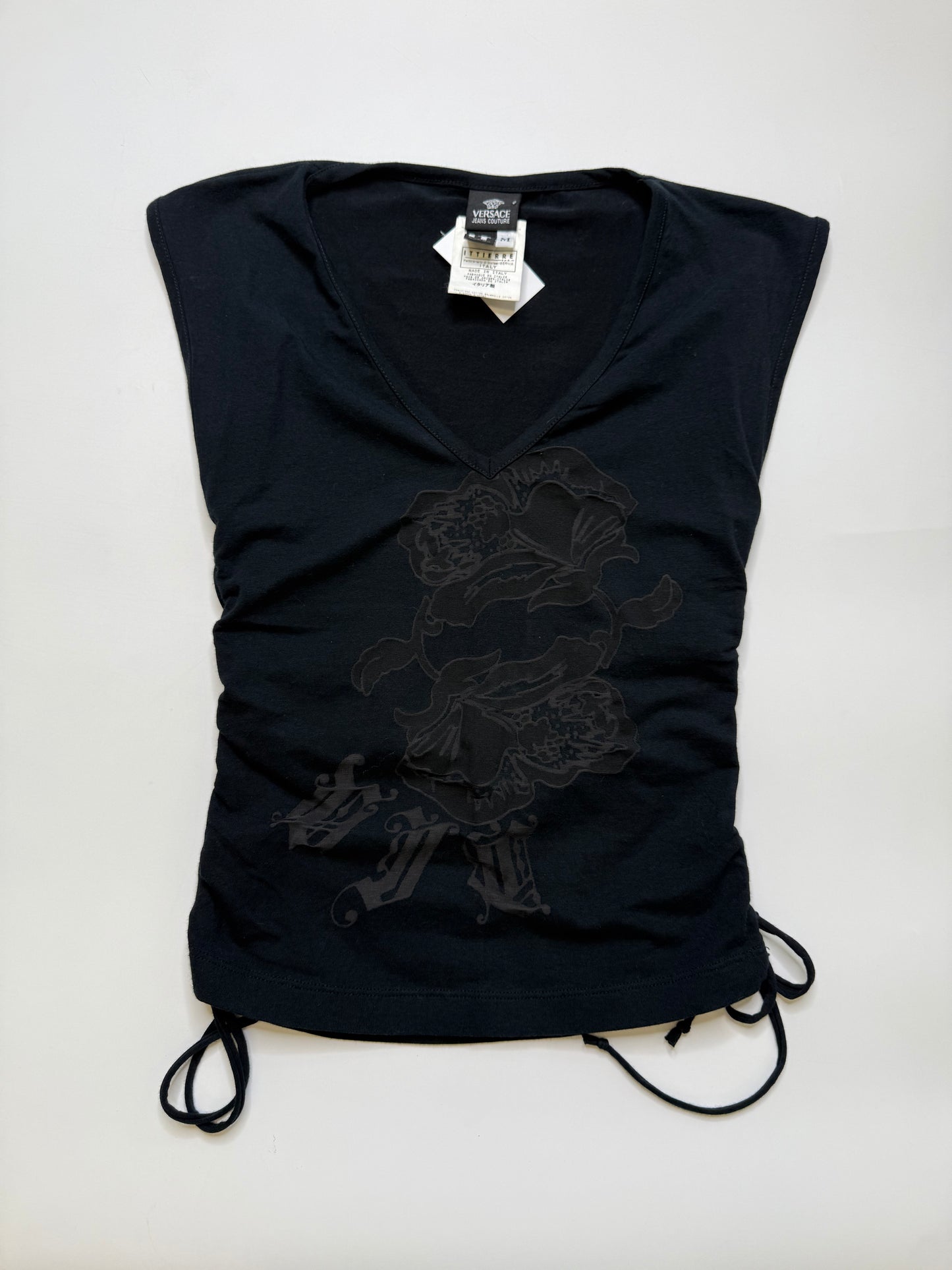 VINTAGE BLACK VERSACE SHEER TOP (M)