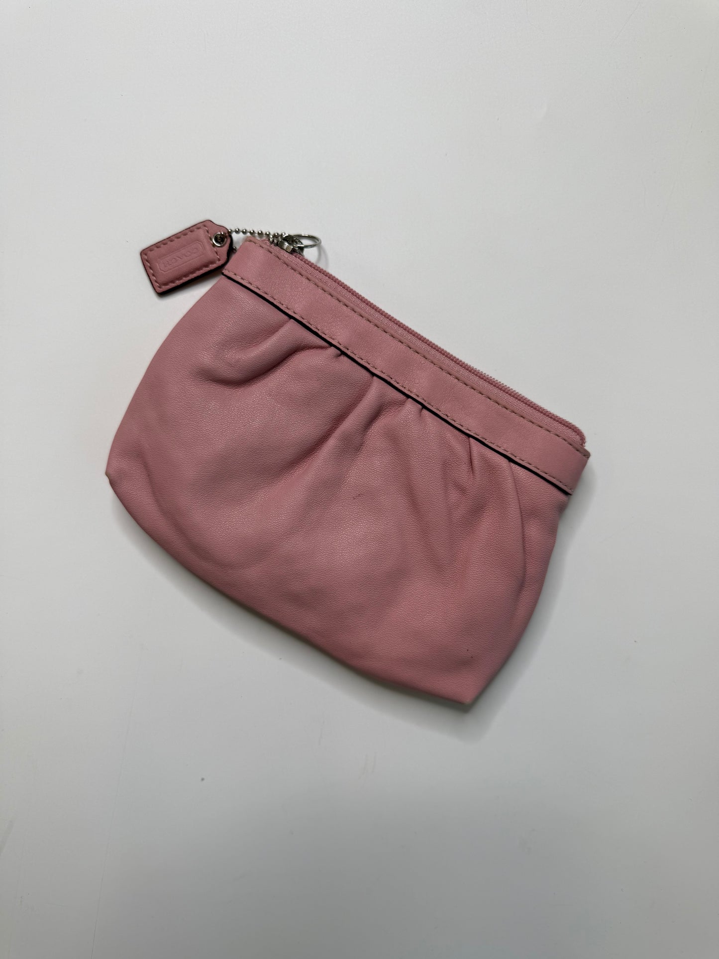 COACH VINTAGE PINK LEATHER COIN POUCH