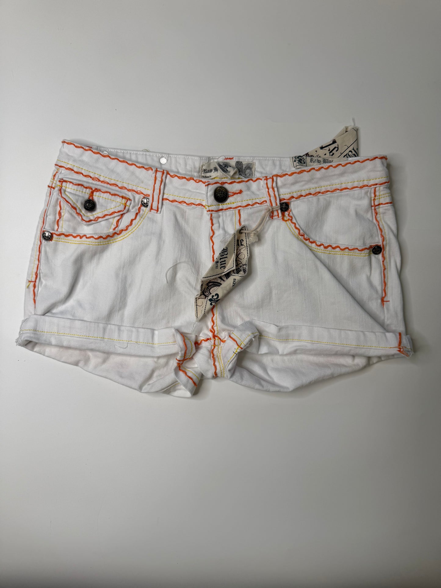 RAW BLUE VINTAGE ROYALTY EMBROIDERED DENIM SHORTS
