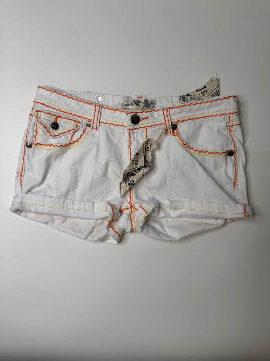 RAW BLUE VINTAGE ROYALTY EMBROIDERED DENIM SHORTS