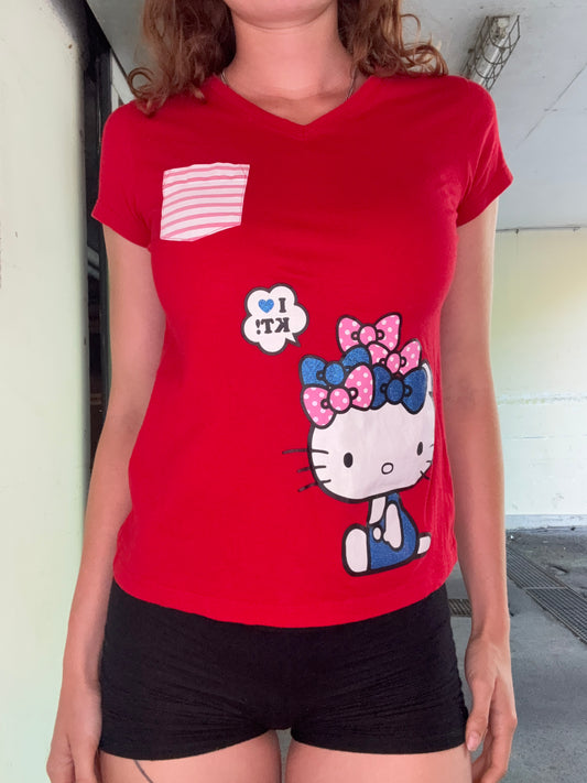 HELLO KITTY X TEENAGE TEES RED GRAPHIC TEE 2013 (S)