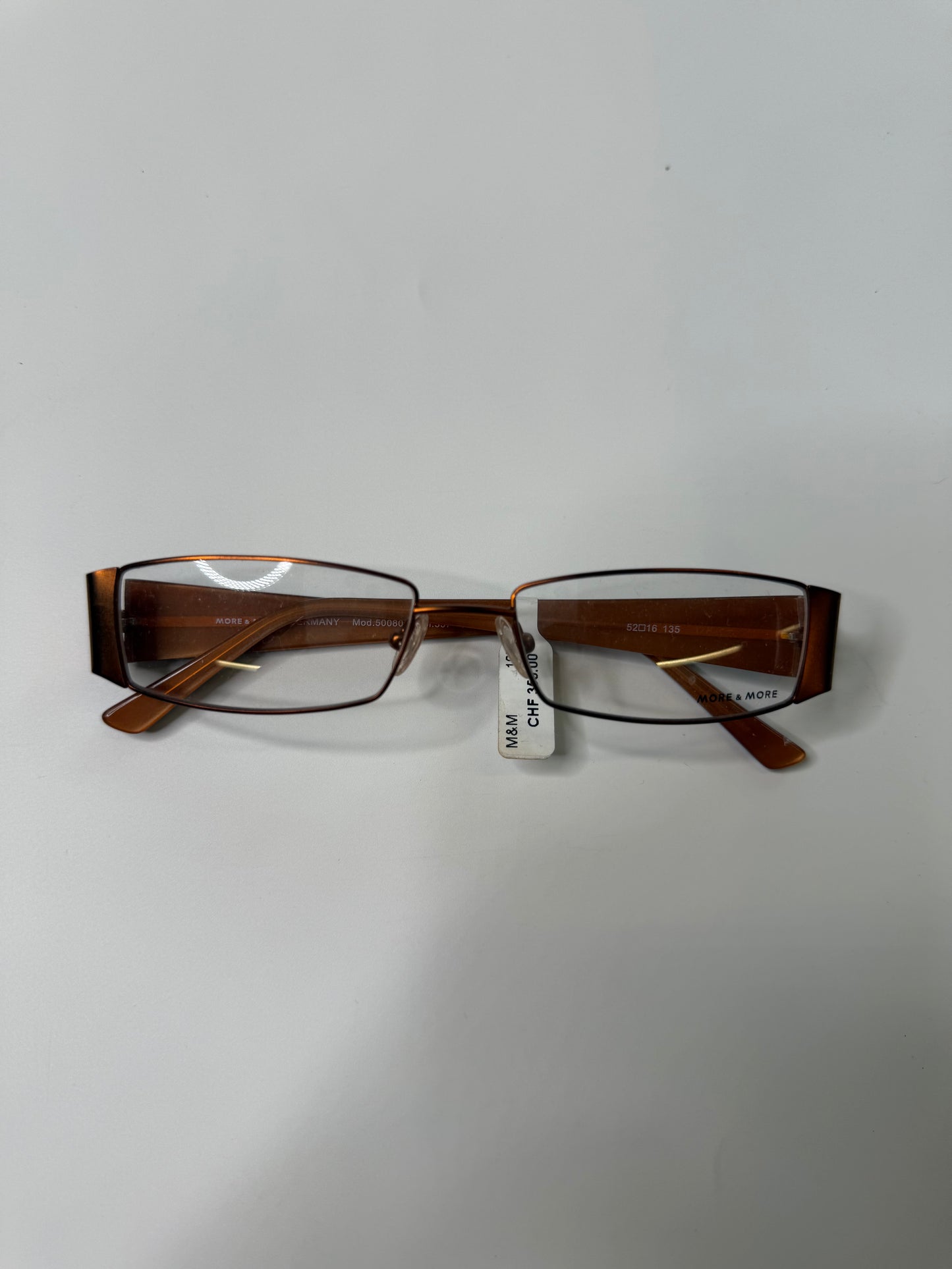 MORE & MORE VINTAGE BROWN RECTANGULAR OPTICAL FRAMES