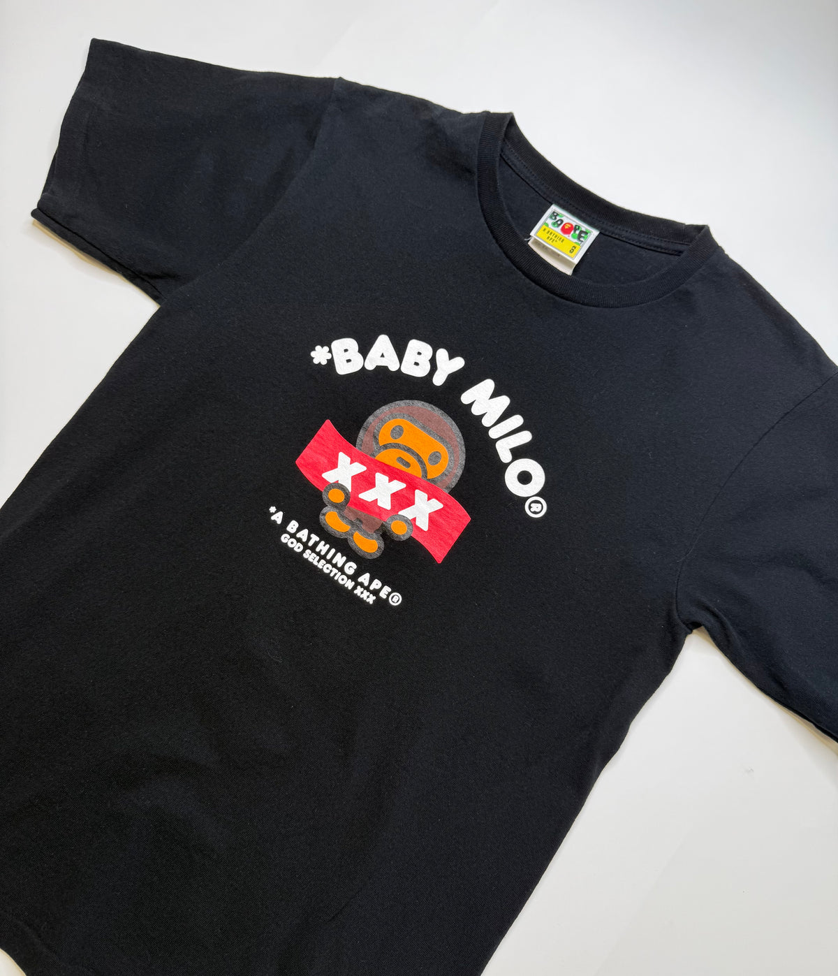 BAPE BABY MILO X GOD SELECTION XXX TEE – BLACK (S)