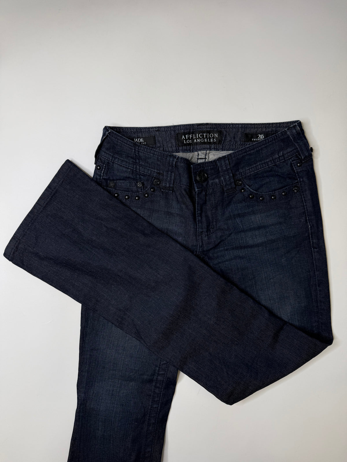 AFFLICTION JADE BOOTCUT JEANS – DARK WASH (26)