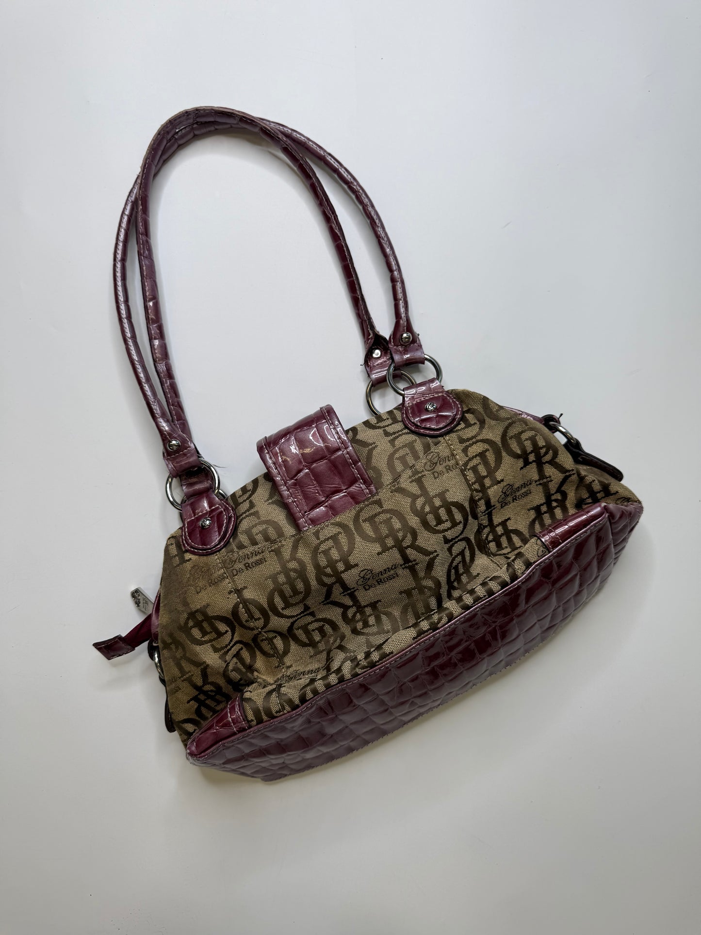GENNA DE ROSSI MONOGRAM BAG – BROWN BURGUNDY