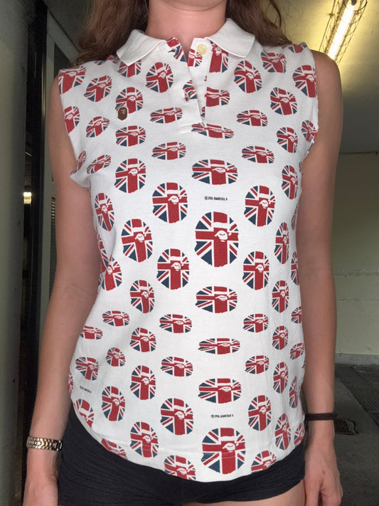 BAPE UNION JACK SLEEVELESS POLO – CREAM (S)