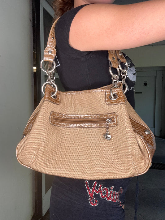 KATHY VAN ZEELAND STUDDED BAG – TAUPE