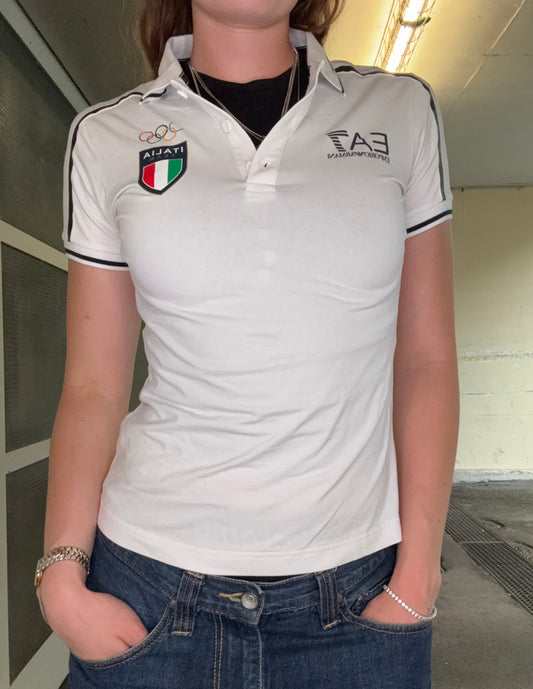 VINTAGE EMPORIO ARMANI STRETCH GIRLS POLO (W: S/M)