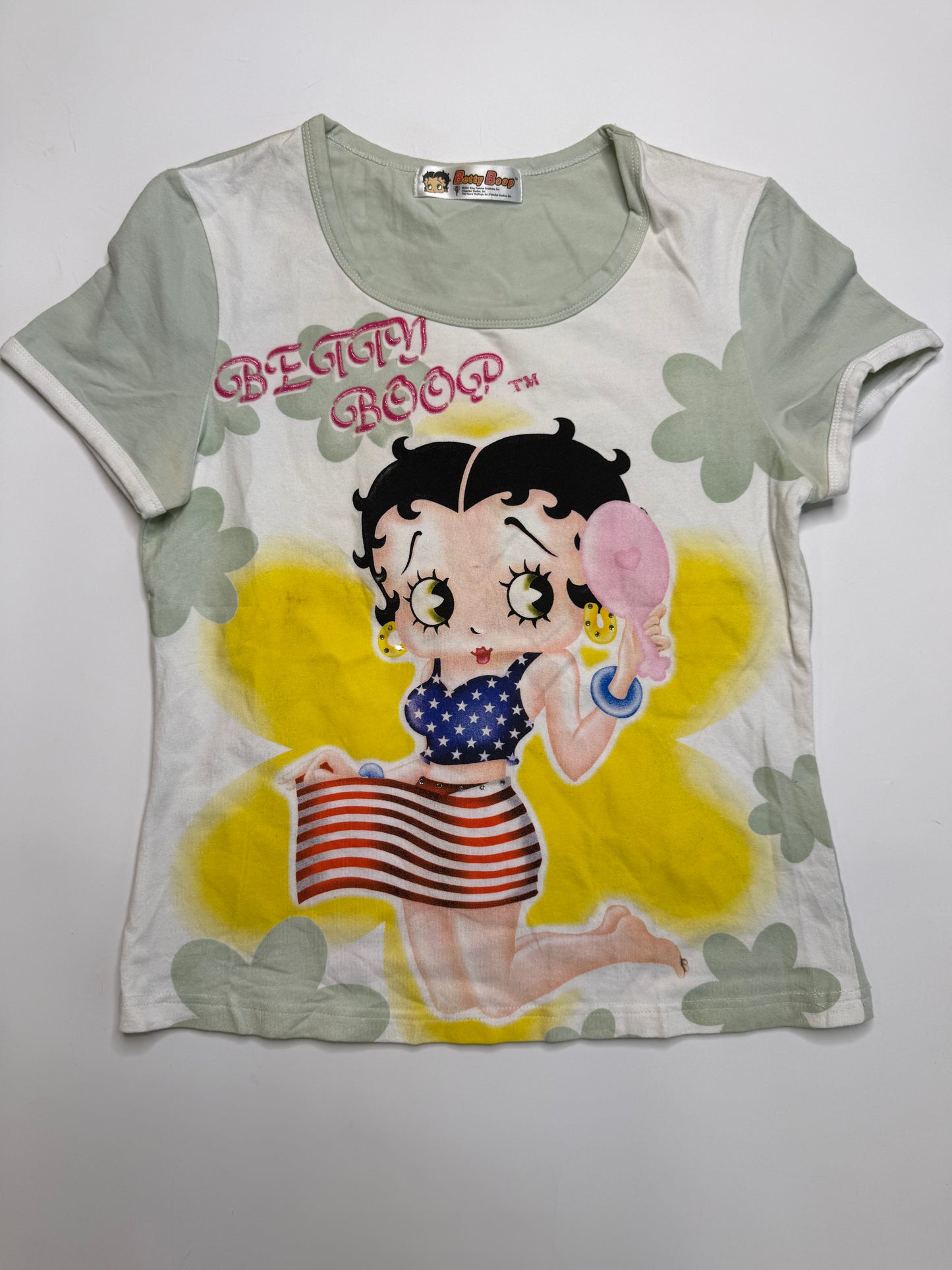 BETTY BOOP VINTAGE STARS & STRIPES T-SHIRT (M)