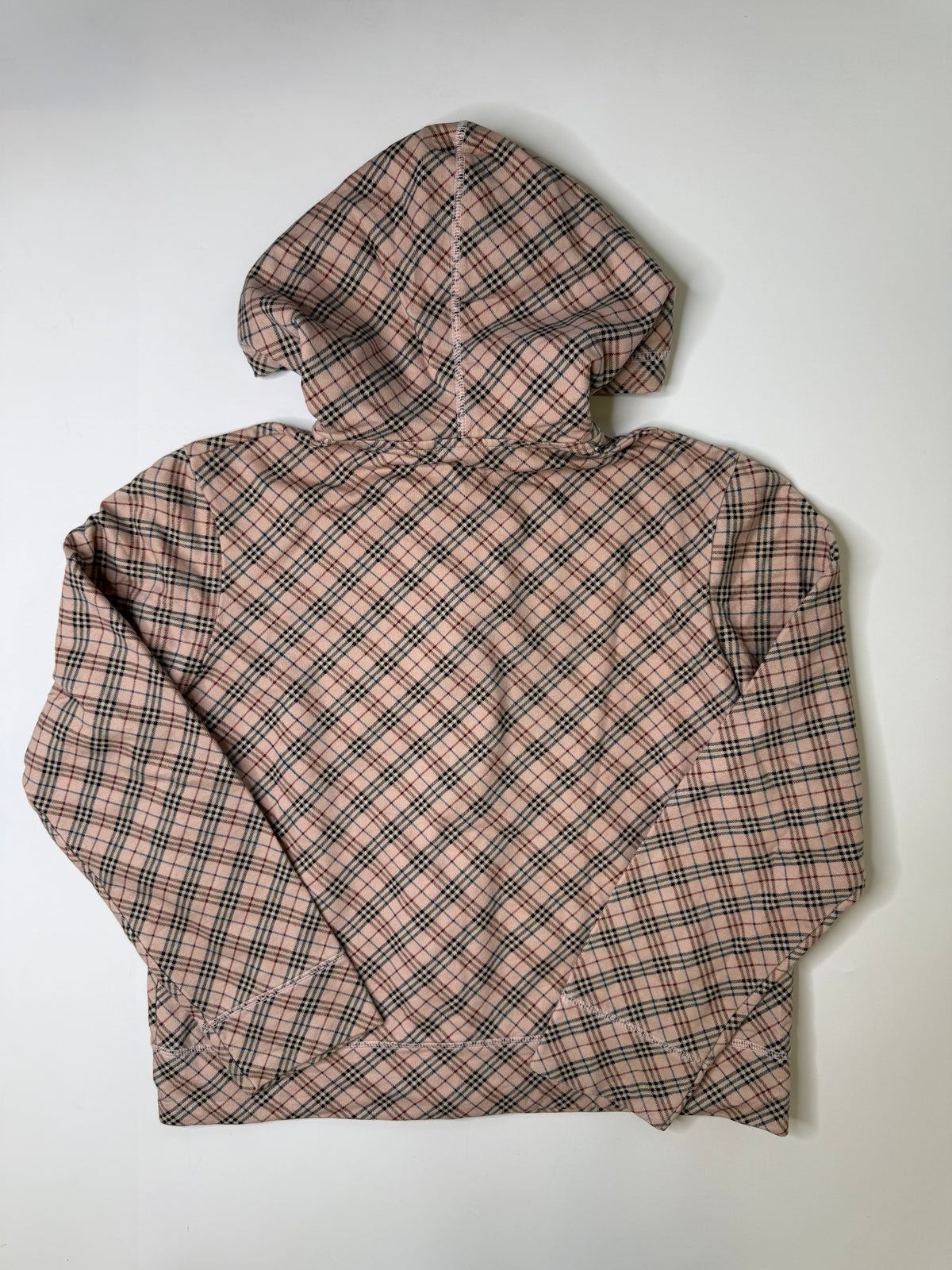 BURBERRY BLUE LABEL NOVA CHECK ZIP HOODIE PINK (XS-S)