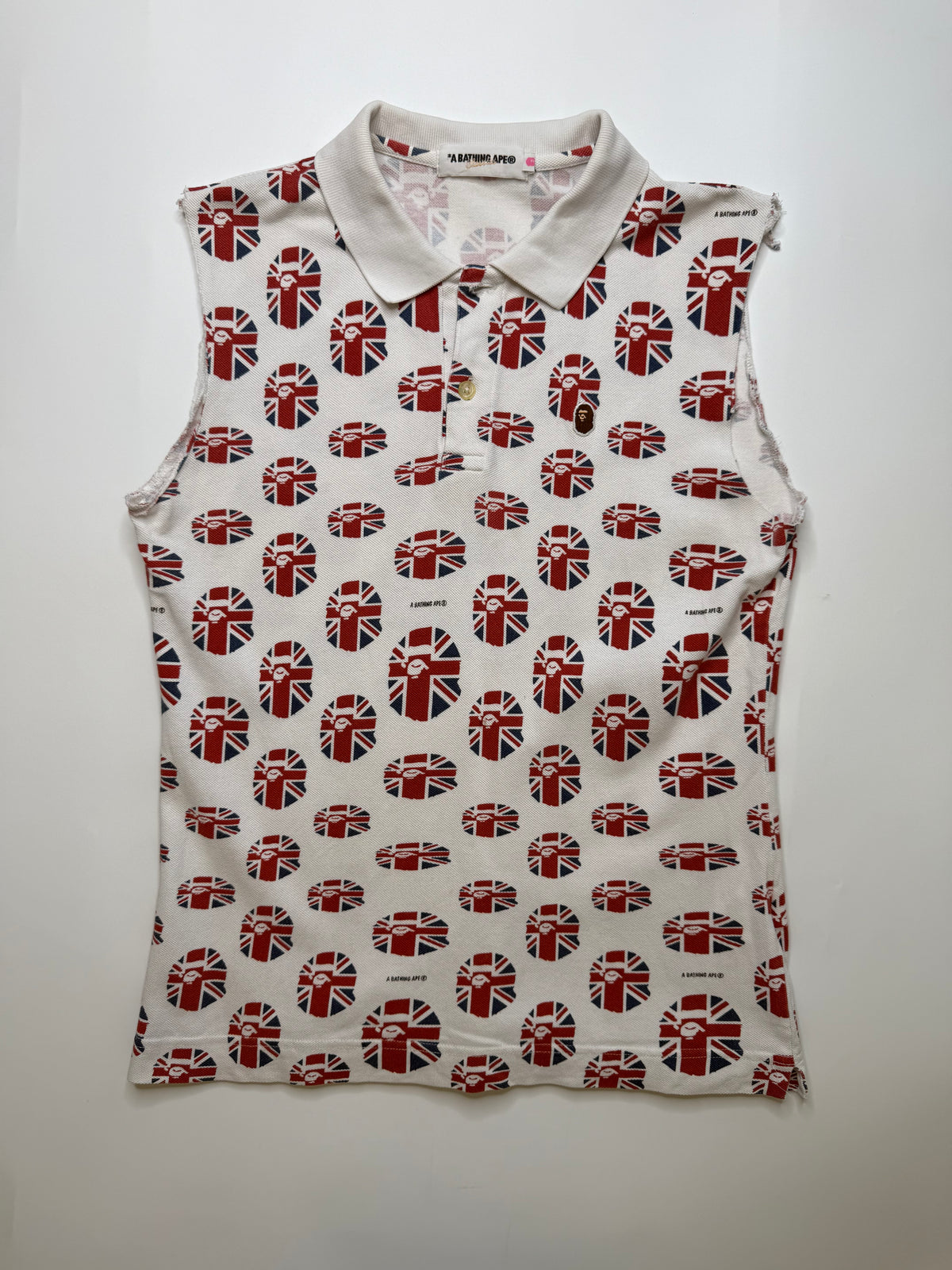 BAPE UNION JACK SLEEVELESS POLO – CREAM (S)