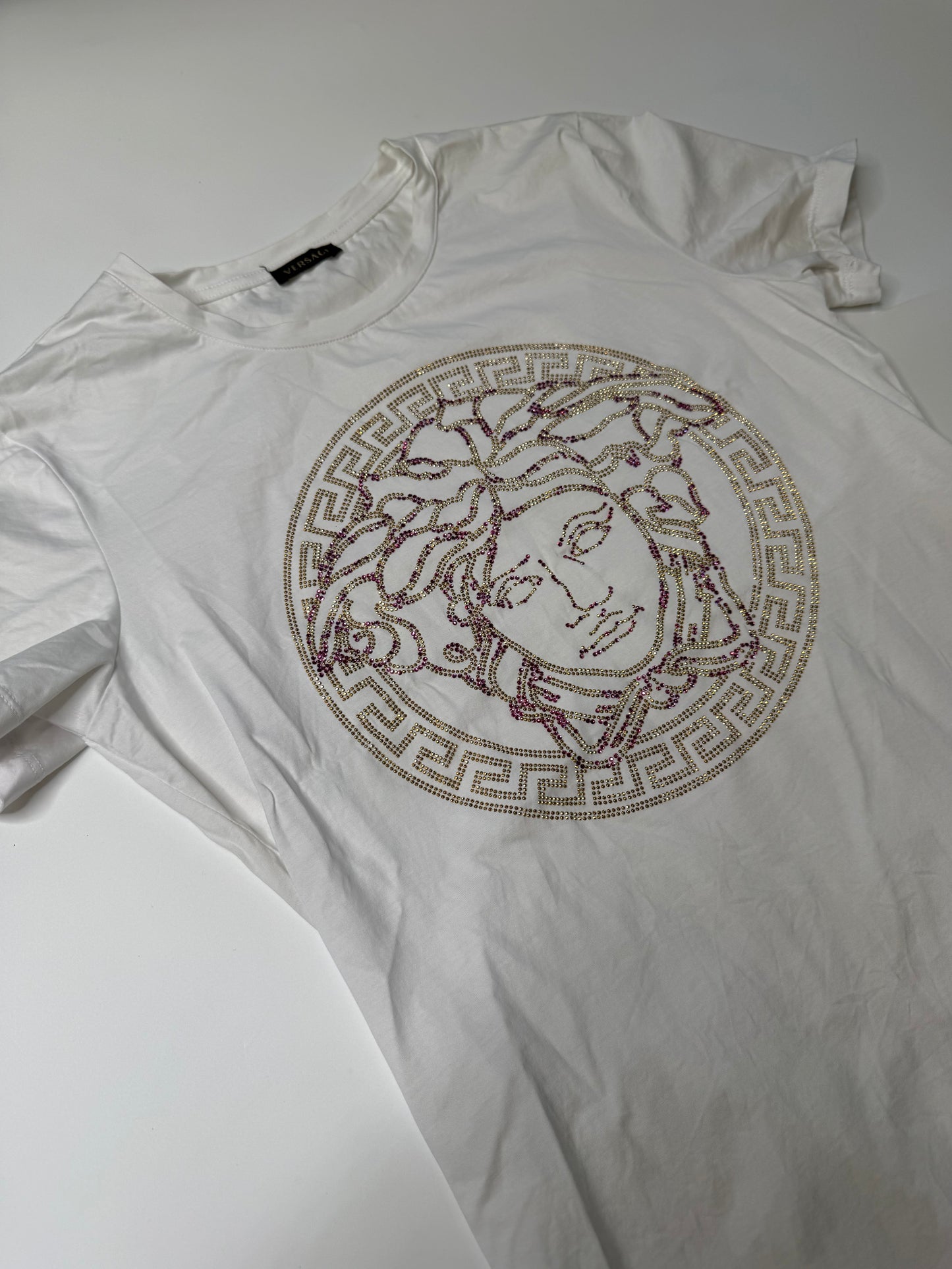 VERSACE VINTAGE MEDUSA RHINESTONE T-SHIRT