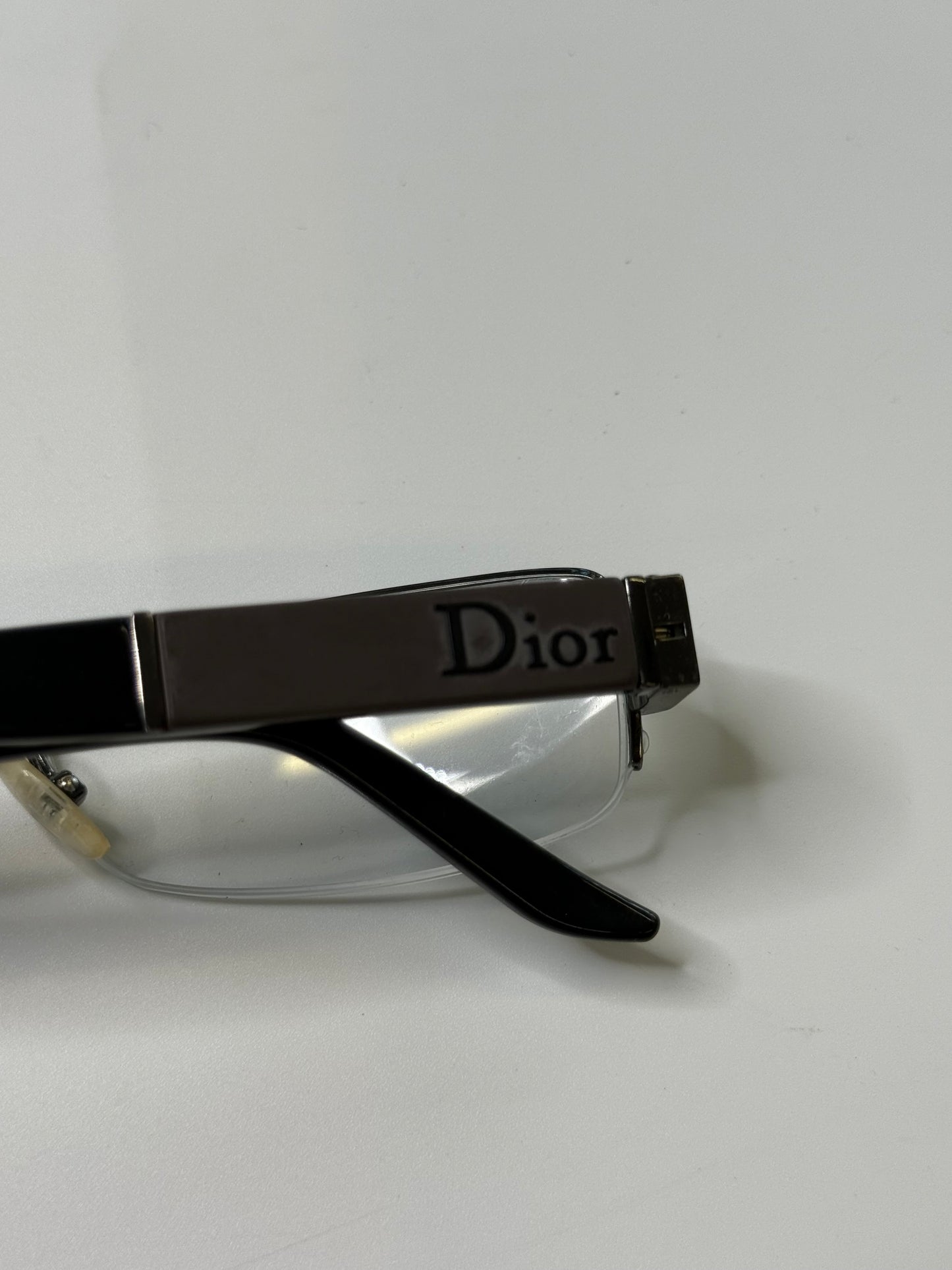DIOR VINTAGE GUNMETAL HALF-RIM OPTICAL FRAMES