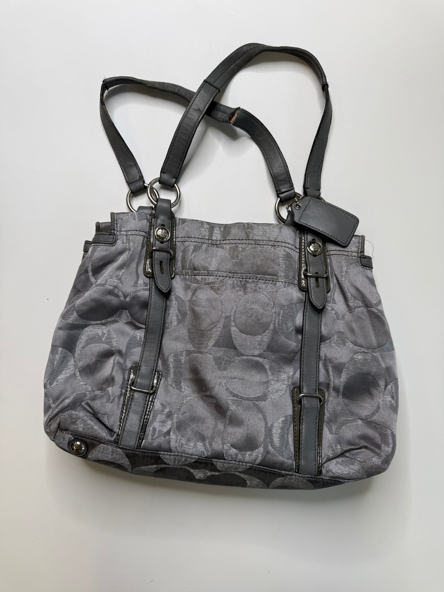 COACH VINTAGE SIGNATURE GREY TOTE BAG
