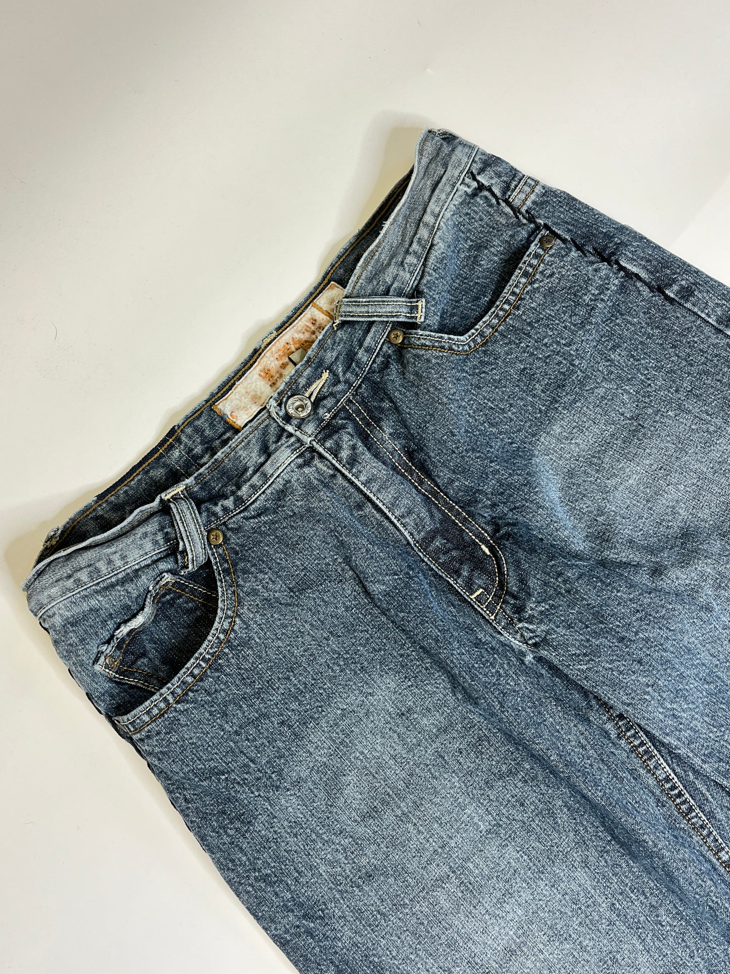 VINTAGE INDIGO STAR STRAIGHT LEG JEANS (30/32)
