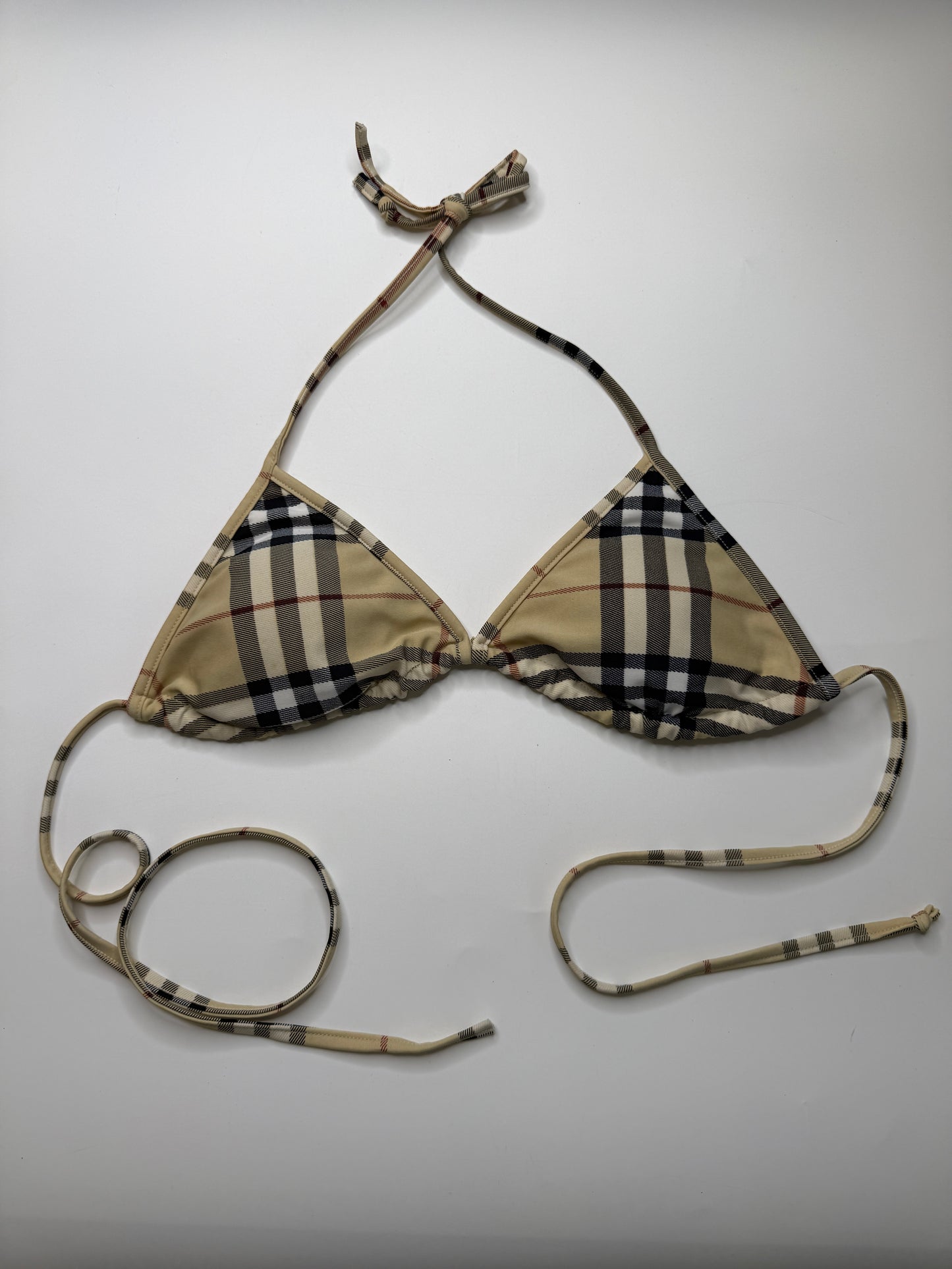 BURBERRY NOVA CHECK BIKINI TOP – BEIGE (S)