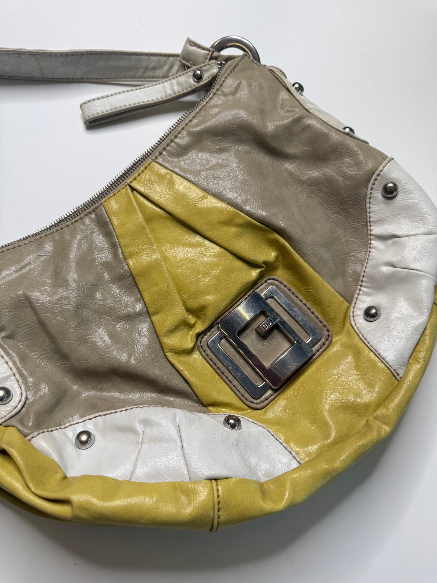 GUESS VINTAGE Y2K COLORBLOCK BUCKLE SHOULDER BAG