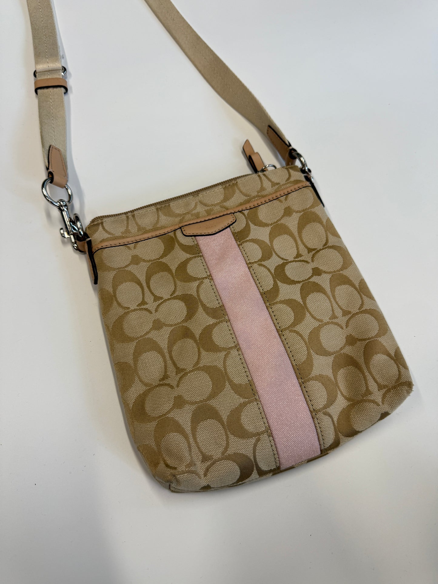 COACH MONOGRAM CROSSBODY BAG LIGHT PINK