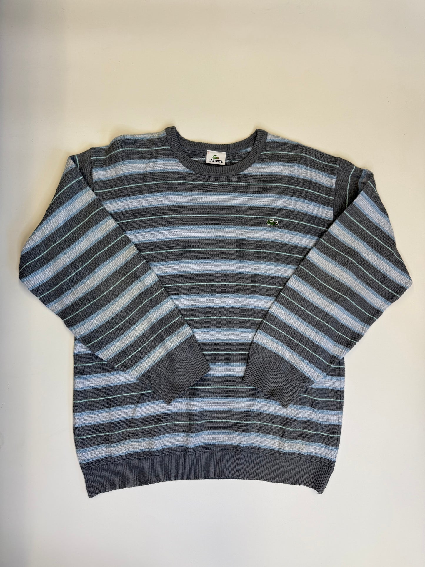 VINTAGE STRIPED LACOSTE SWEATER (-L/XL)