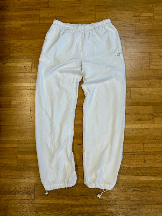 WHITE REEBOK TRACK PANTS (M)
