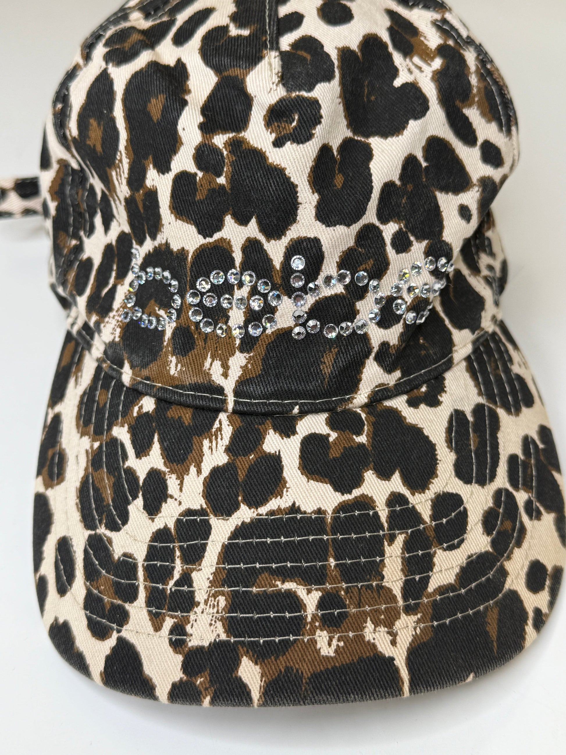 BEBE LEOPARD PRINT VINTAGE CAP