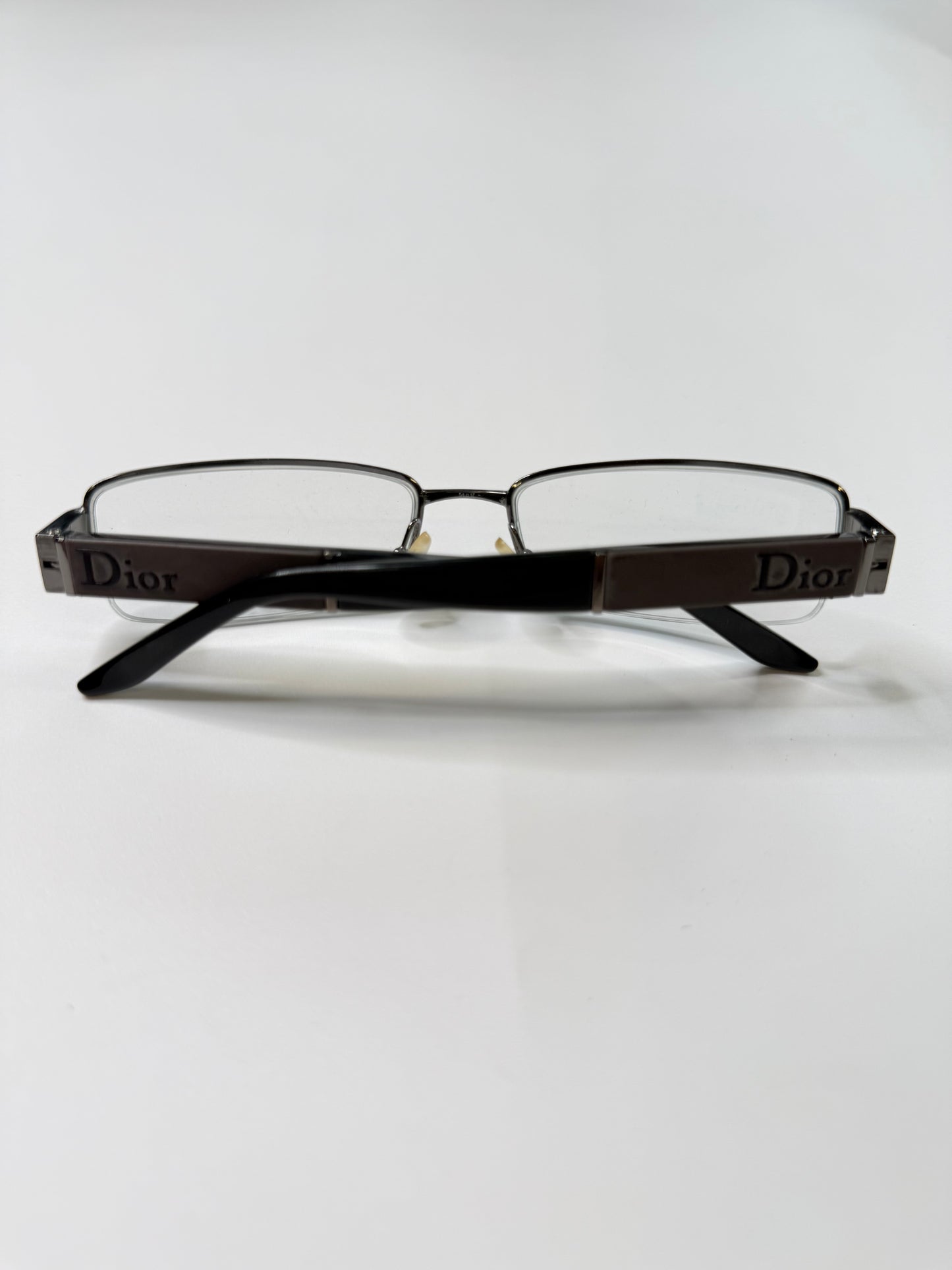 DIOR VINTAGE GUNMETAL HALF-RIM OPTICAL FRAMES