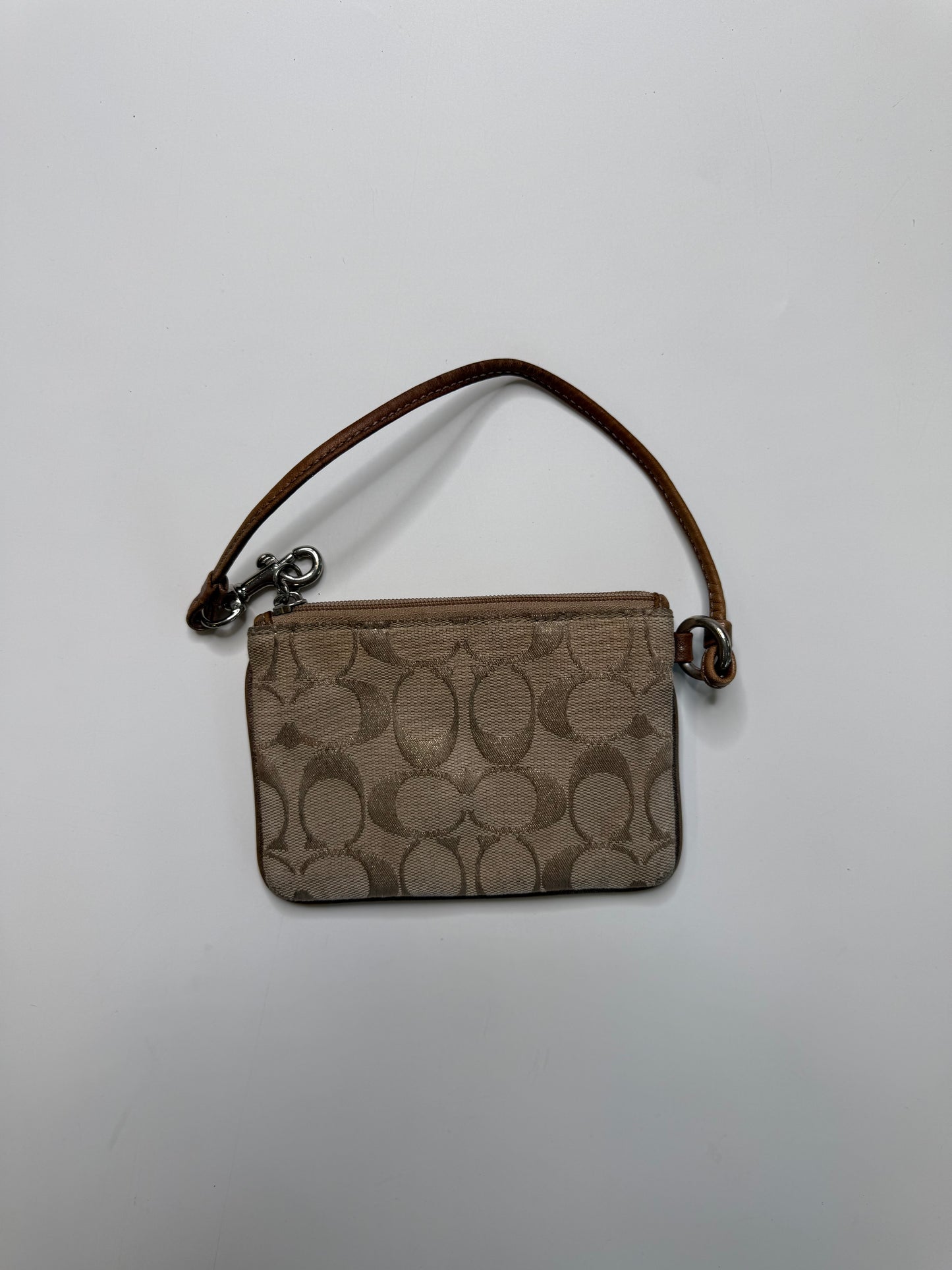 COACH VINTAGE SIGNATURE CANVAS WRISTLET POUCH