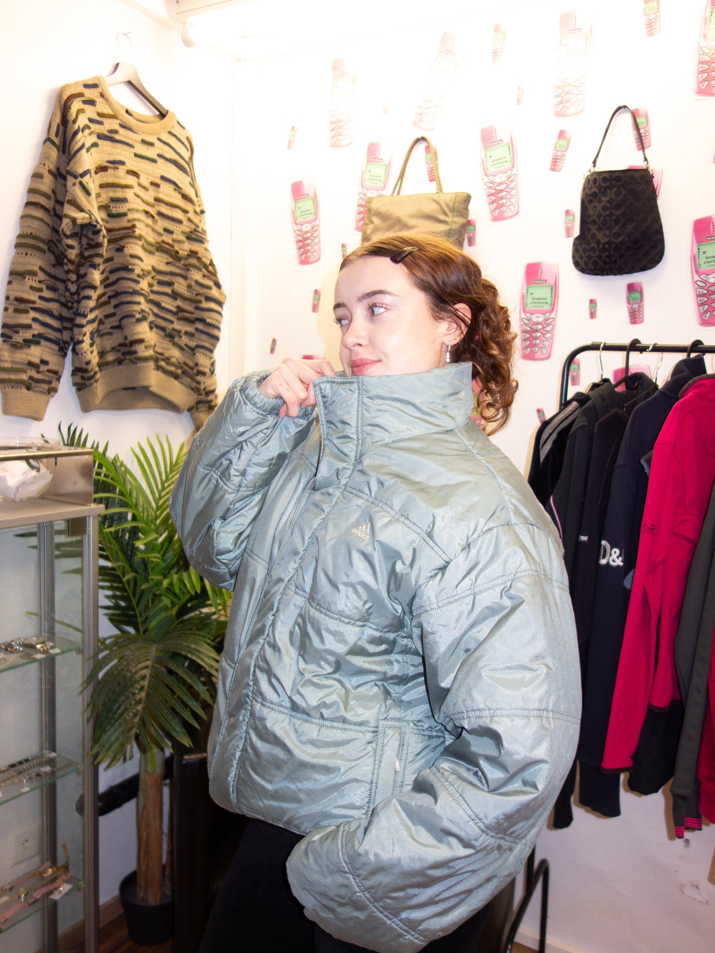 1990s SHINY ADIDAS PUFFER JACKET (L)