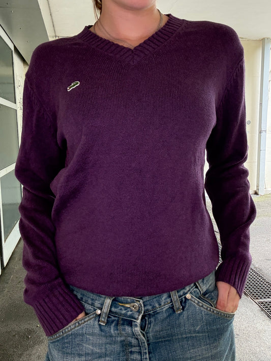 PURPLE LACOSTE KNIT SWEATER (~M)