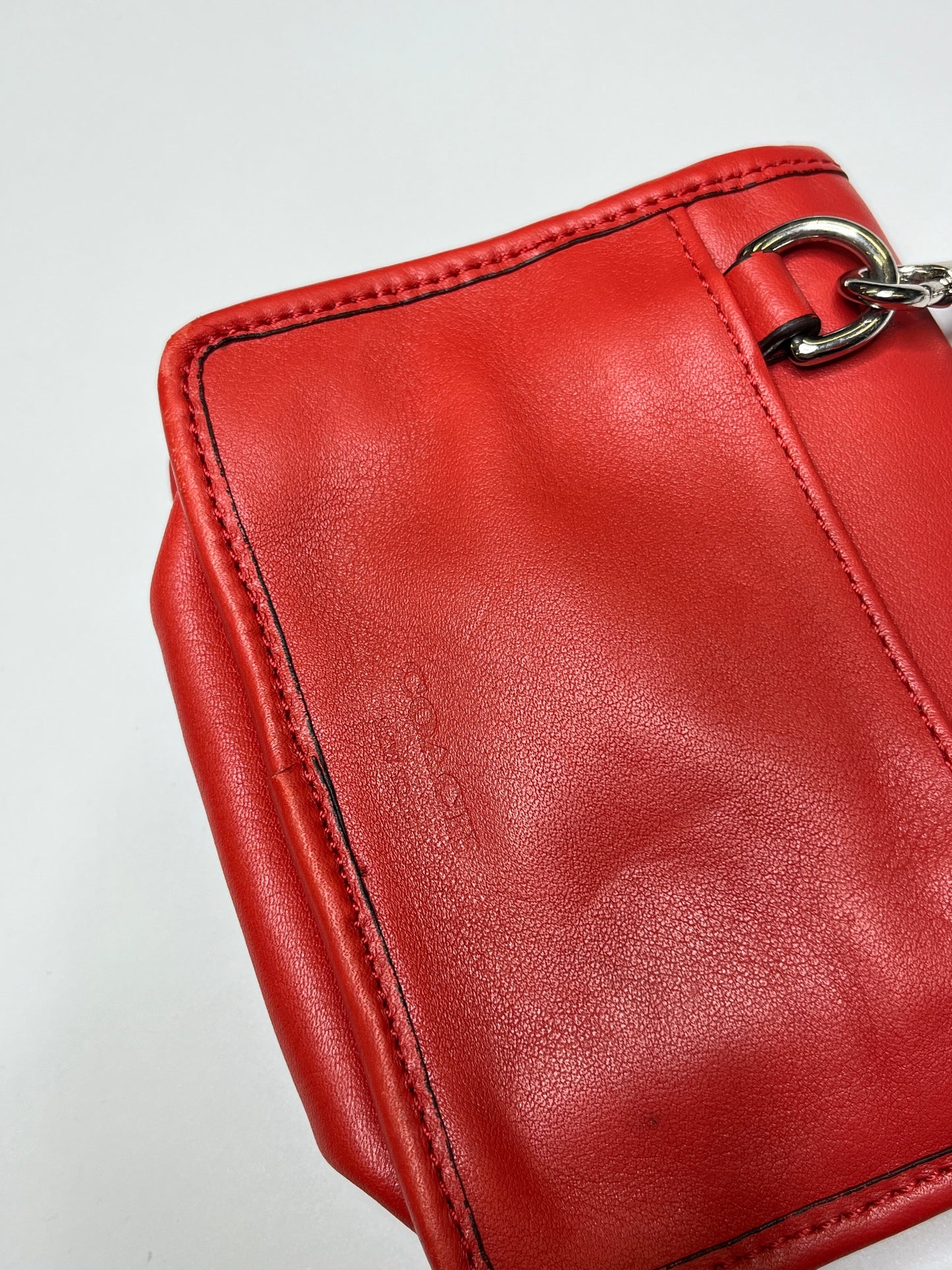 SMALL RED LEATHER COACH CROSSBODY PURSE