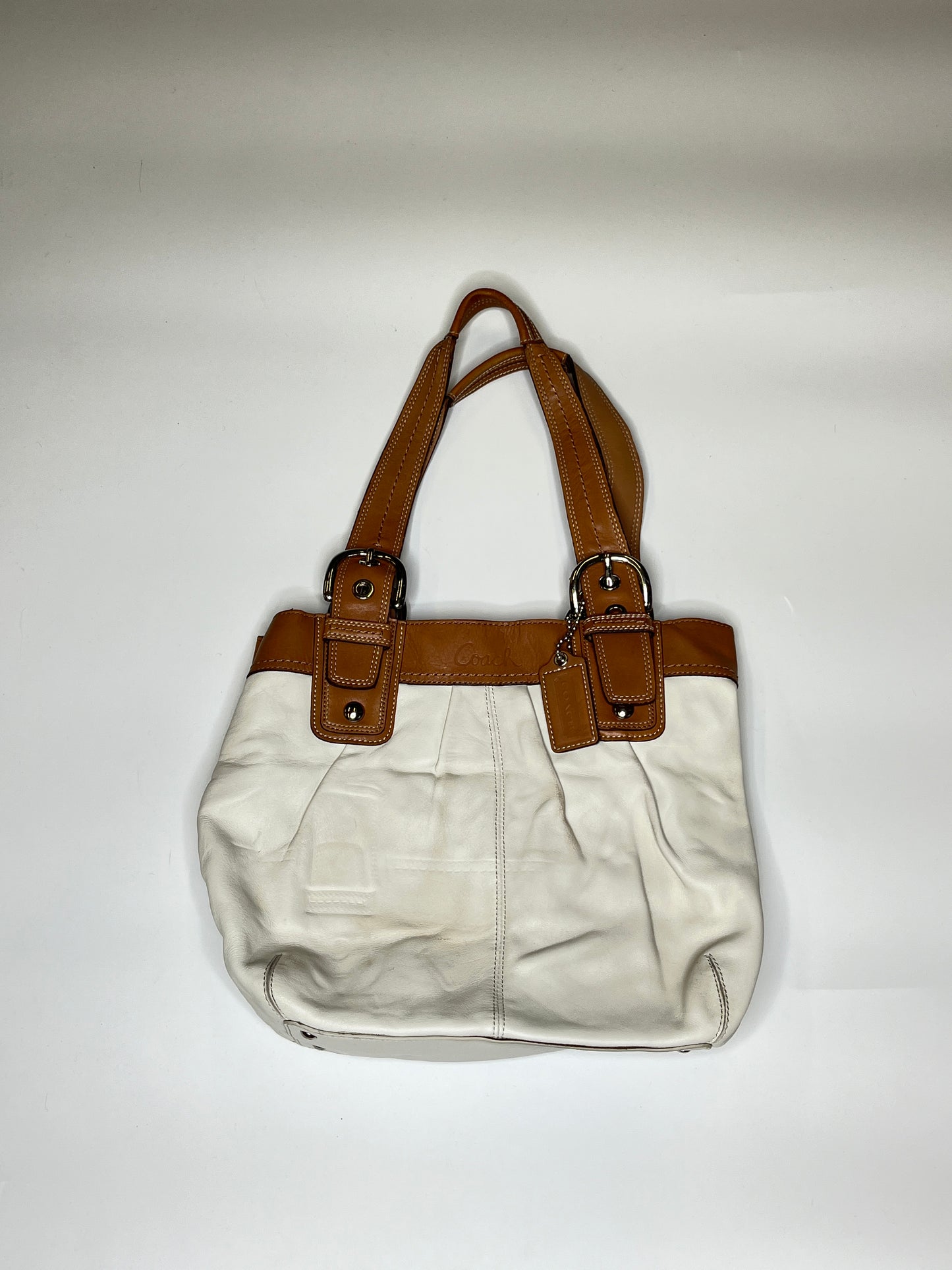 GENUINE LEATHER WHITE COACH PURSE