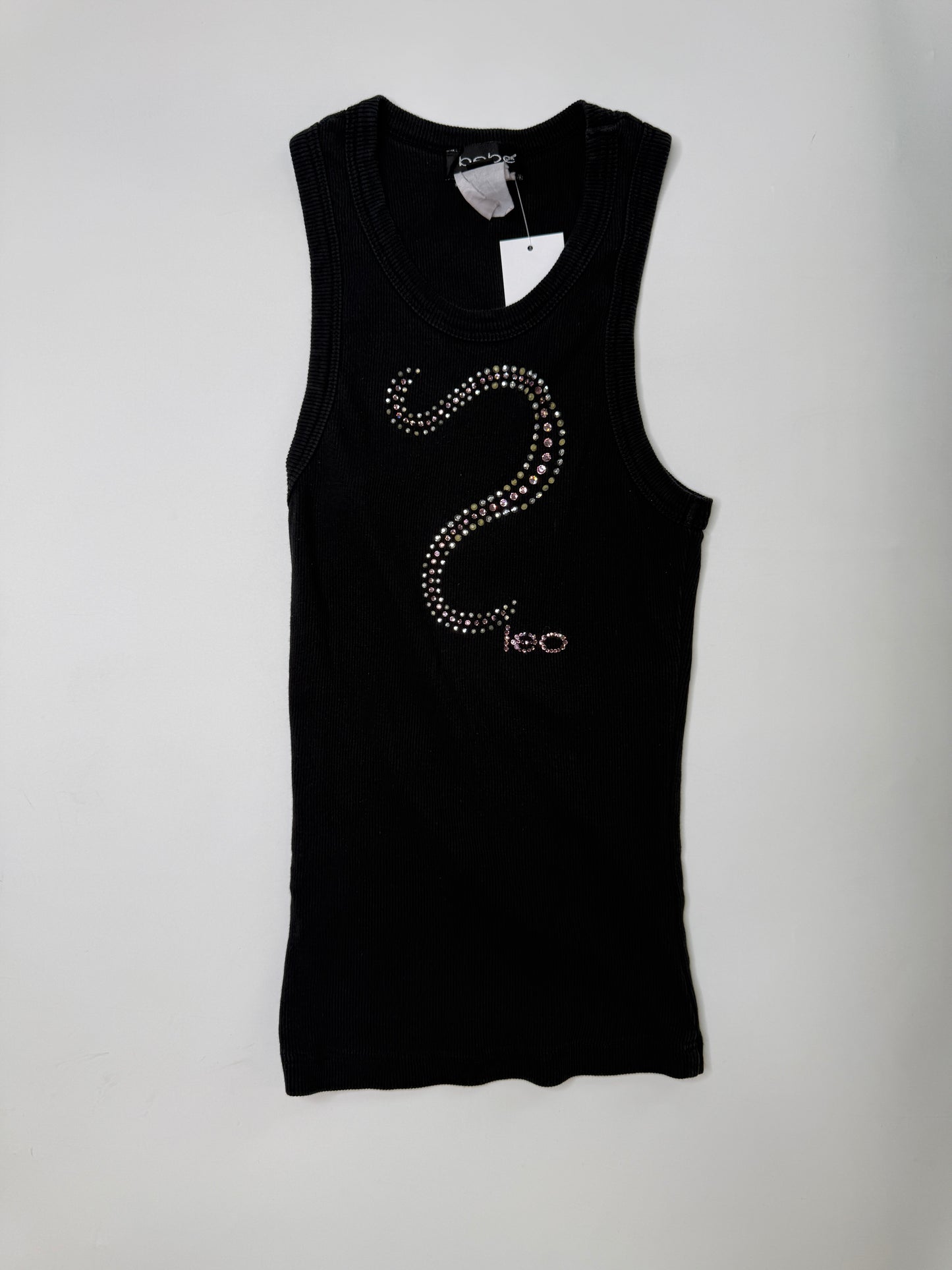 BEBE "LEO" ZODIAC VINTAGE RHINESTONE TANK TOP (S)