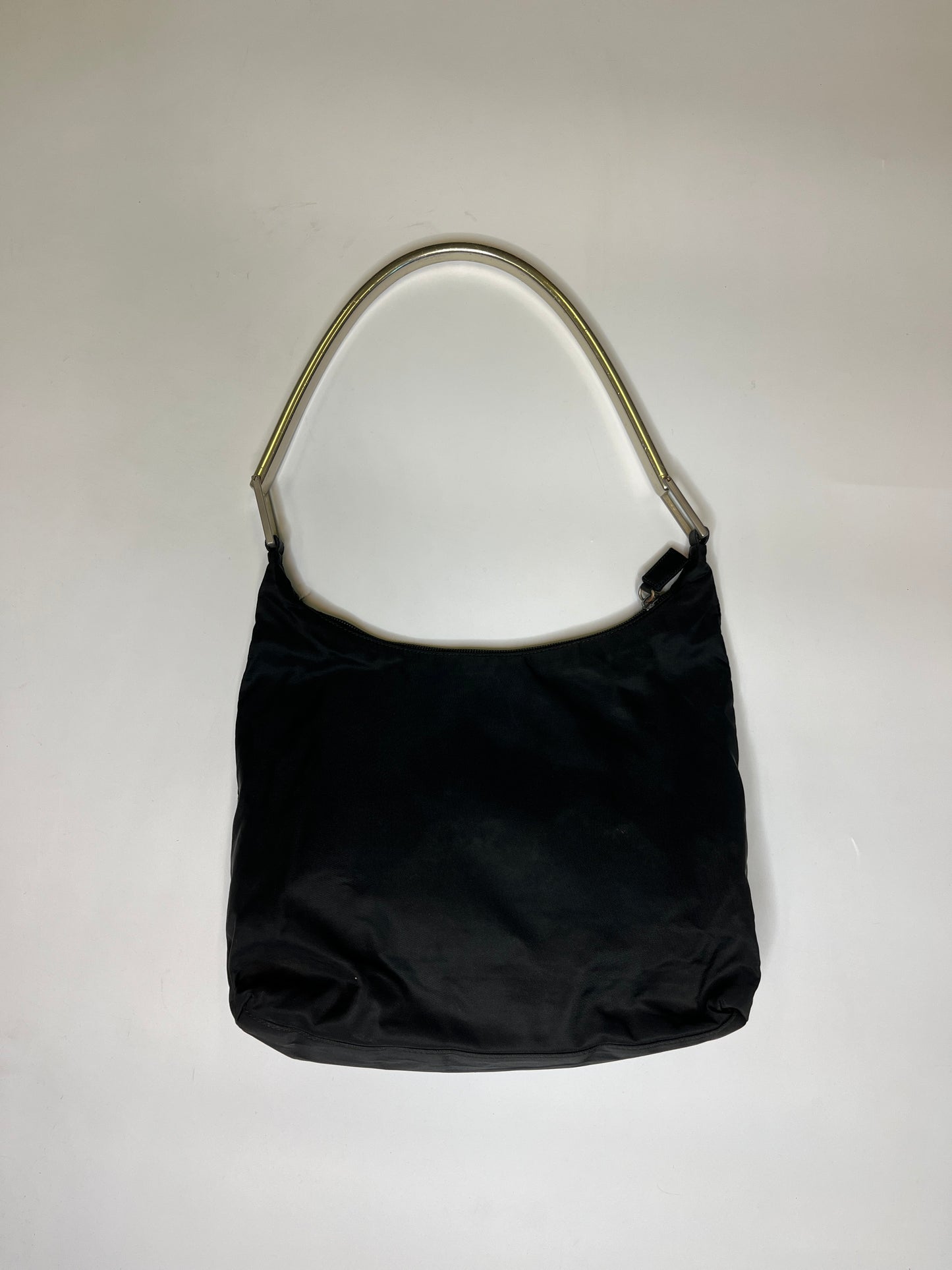 VINTAGE PRADA NYLON PURSE METAL HANDLE
