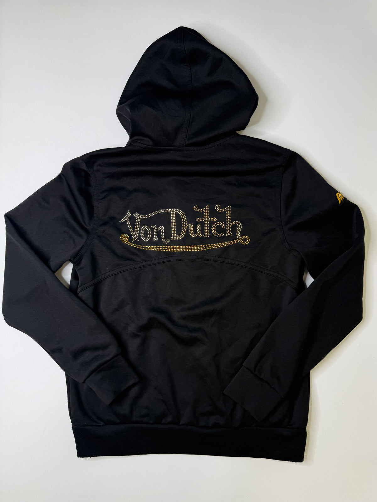VON DUTCH RHINESTONE LOGO HOODIE BLACK (M)