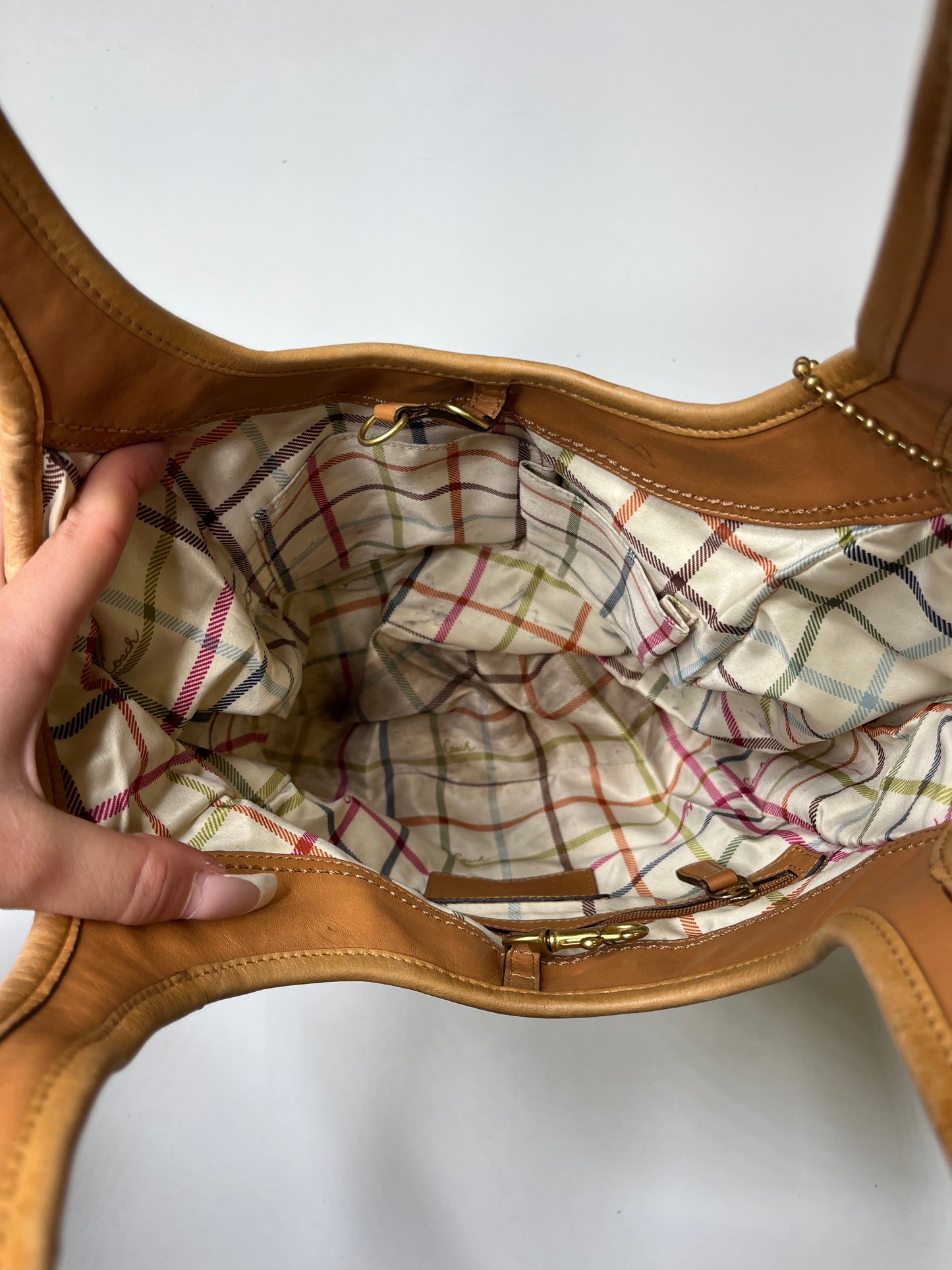 BROWN LEATHER COACH PURSE