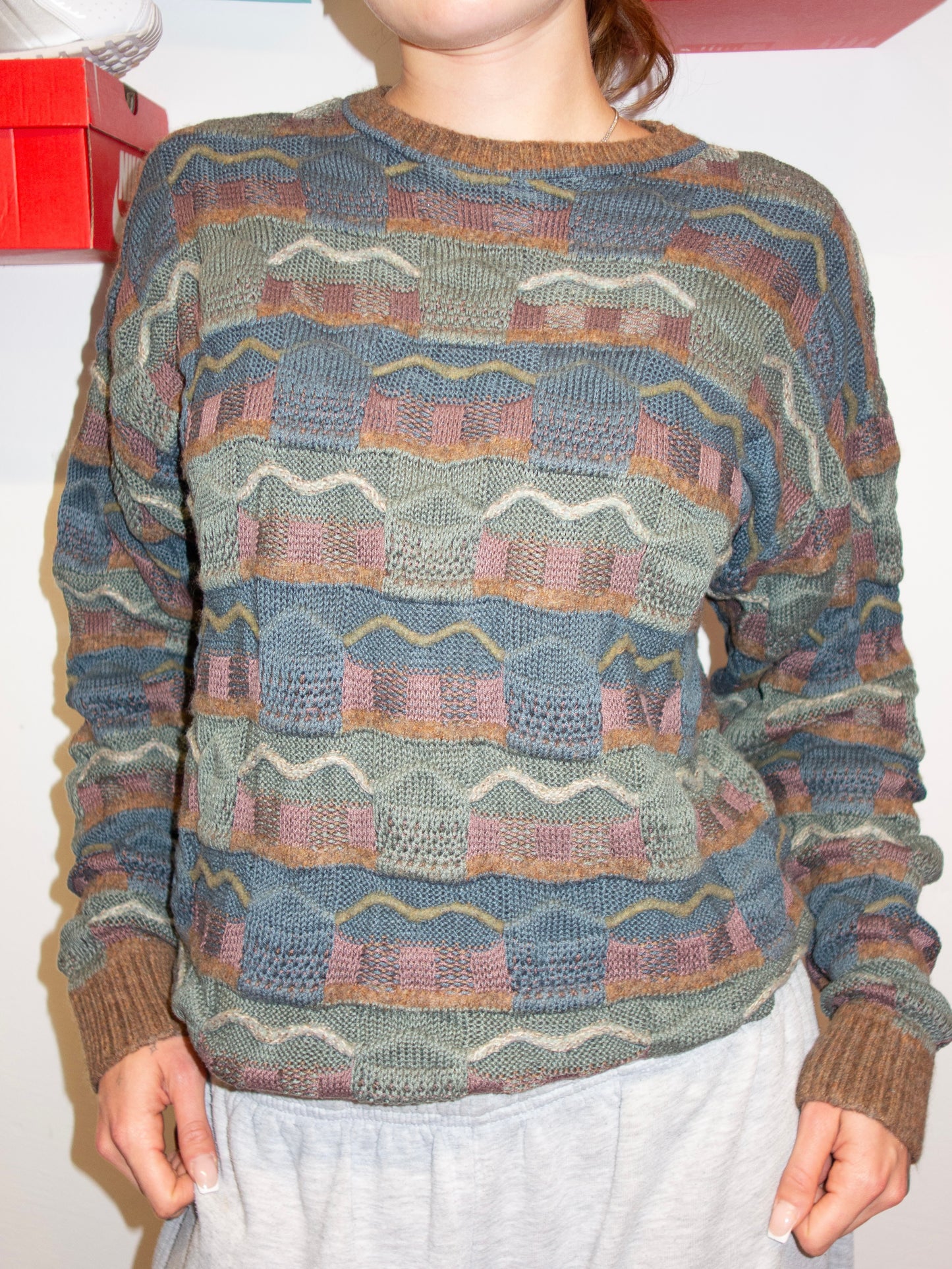 VINTAGE ESSAY COOGI STYLE MOHAIR SWEATER (L)