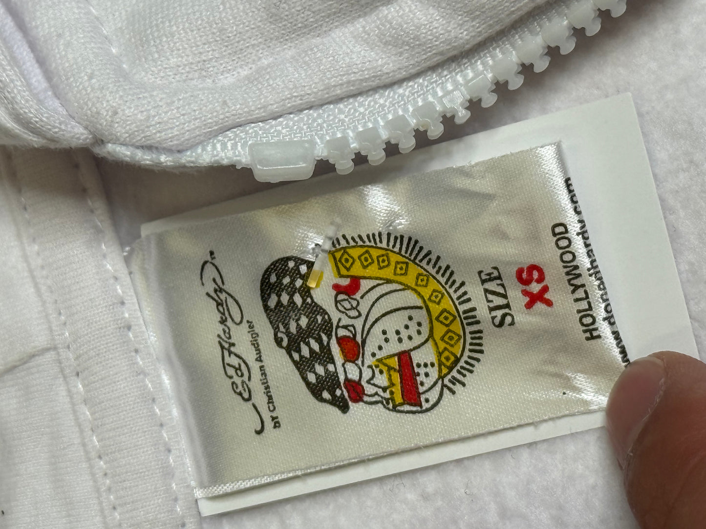 RARE VINTAGE ED HARDY "DANGEROUS" ZIP HOODIE (XS)