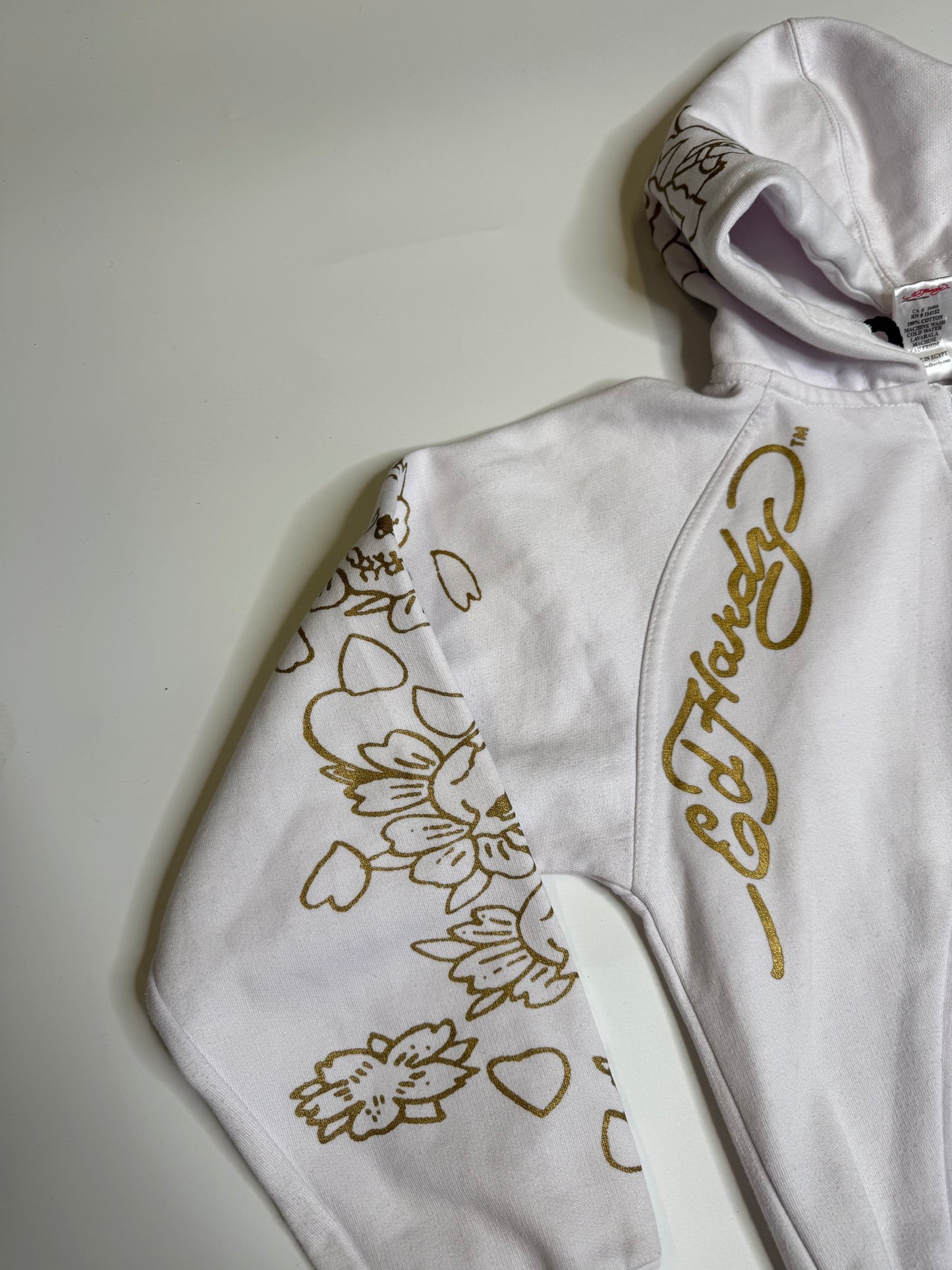 RARE VINTAGE ED HARDY "DANGEROUS" ZIP HOODIE (XS)