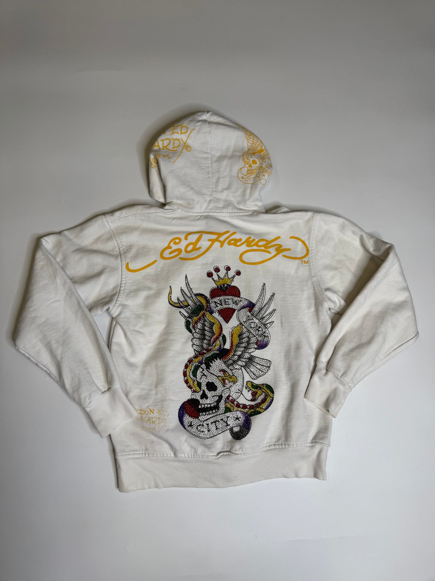 RARE VINTAGE ED HARDY "NEW YORK CITY" ZIPPER (XS)